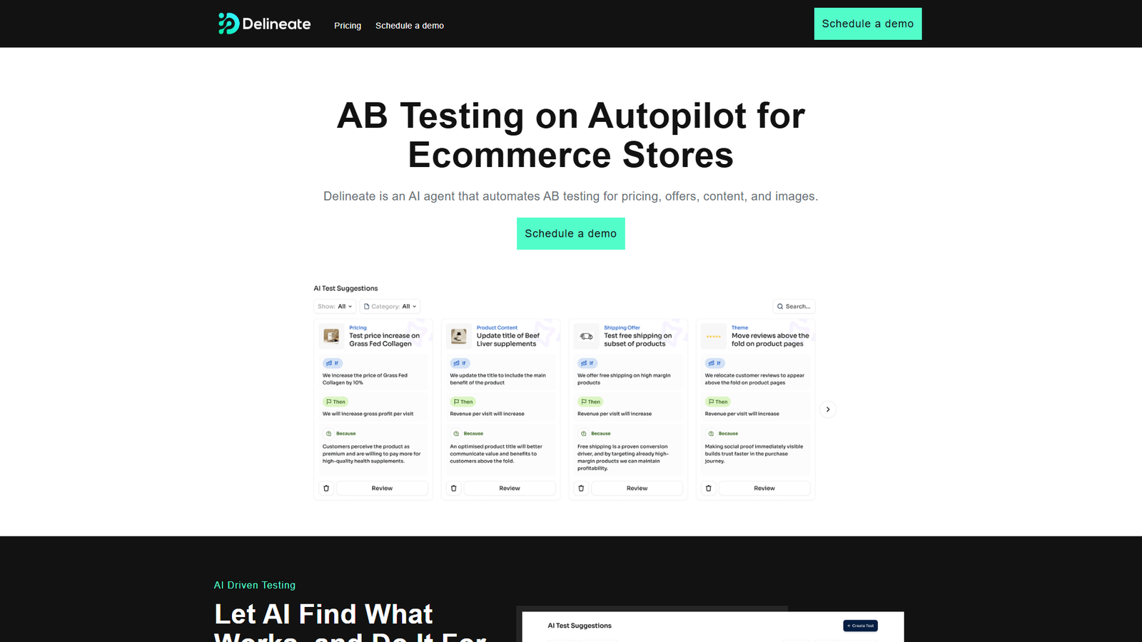 Delineate — AB‑тестирование на автопилоте — интерфейс нейросети Delineate — AB‑тестирование на автопилоте — интерфейс нейросети