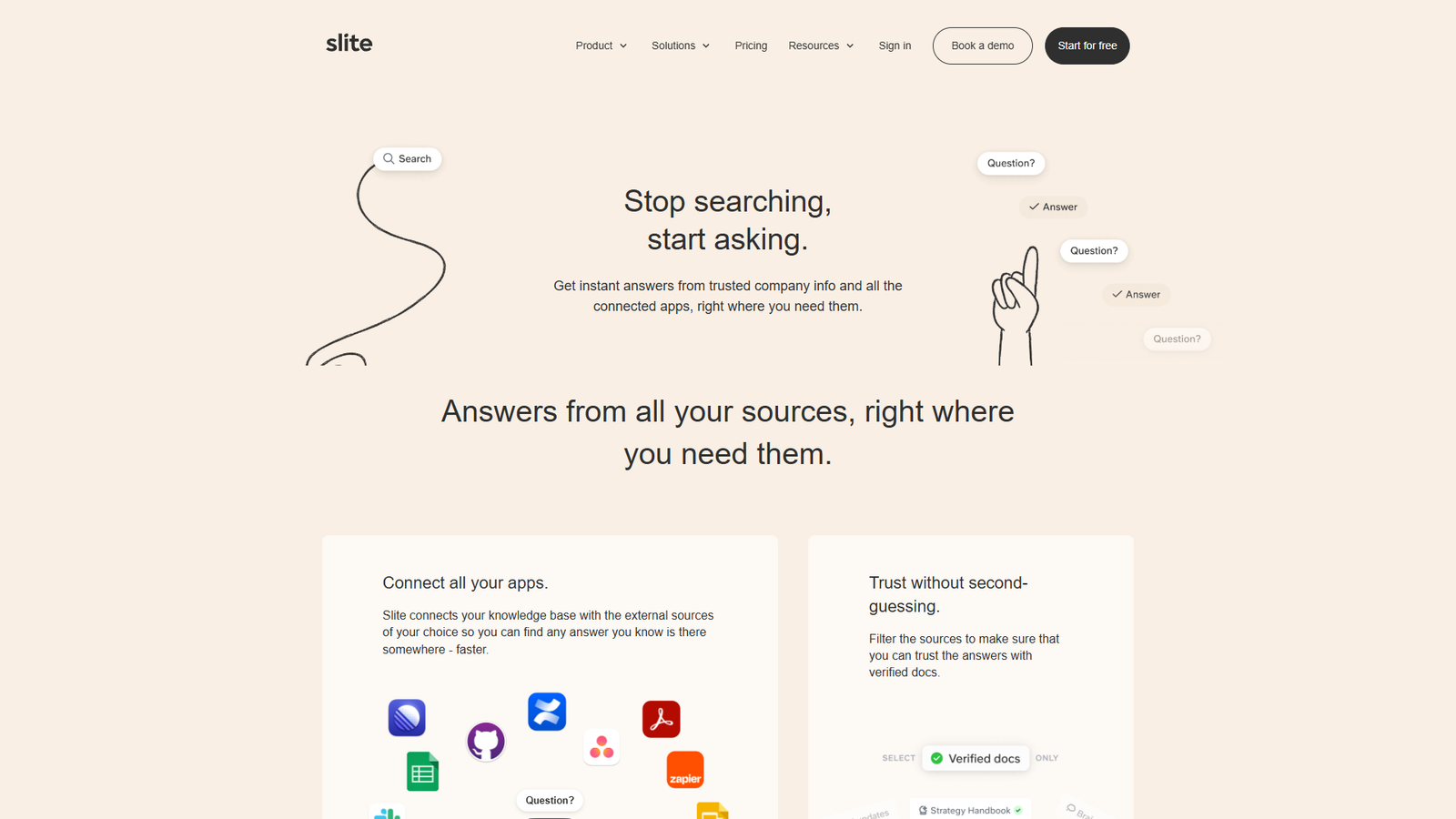 Slite Ask — интерфейс нейросети Slite Ask — интерфейс нейросети