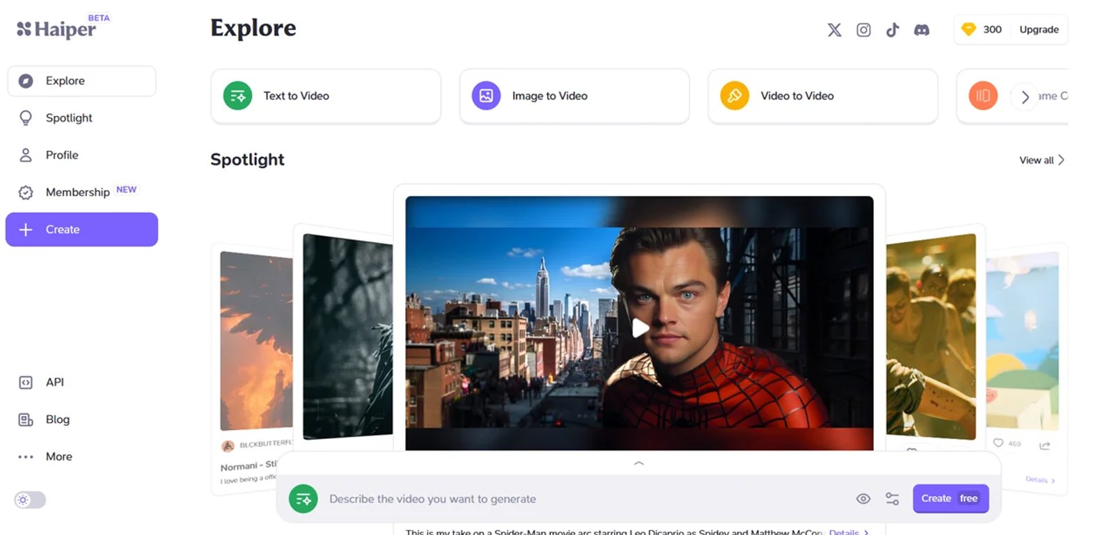 Haiper AI Создание видео