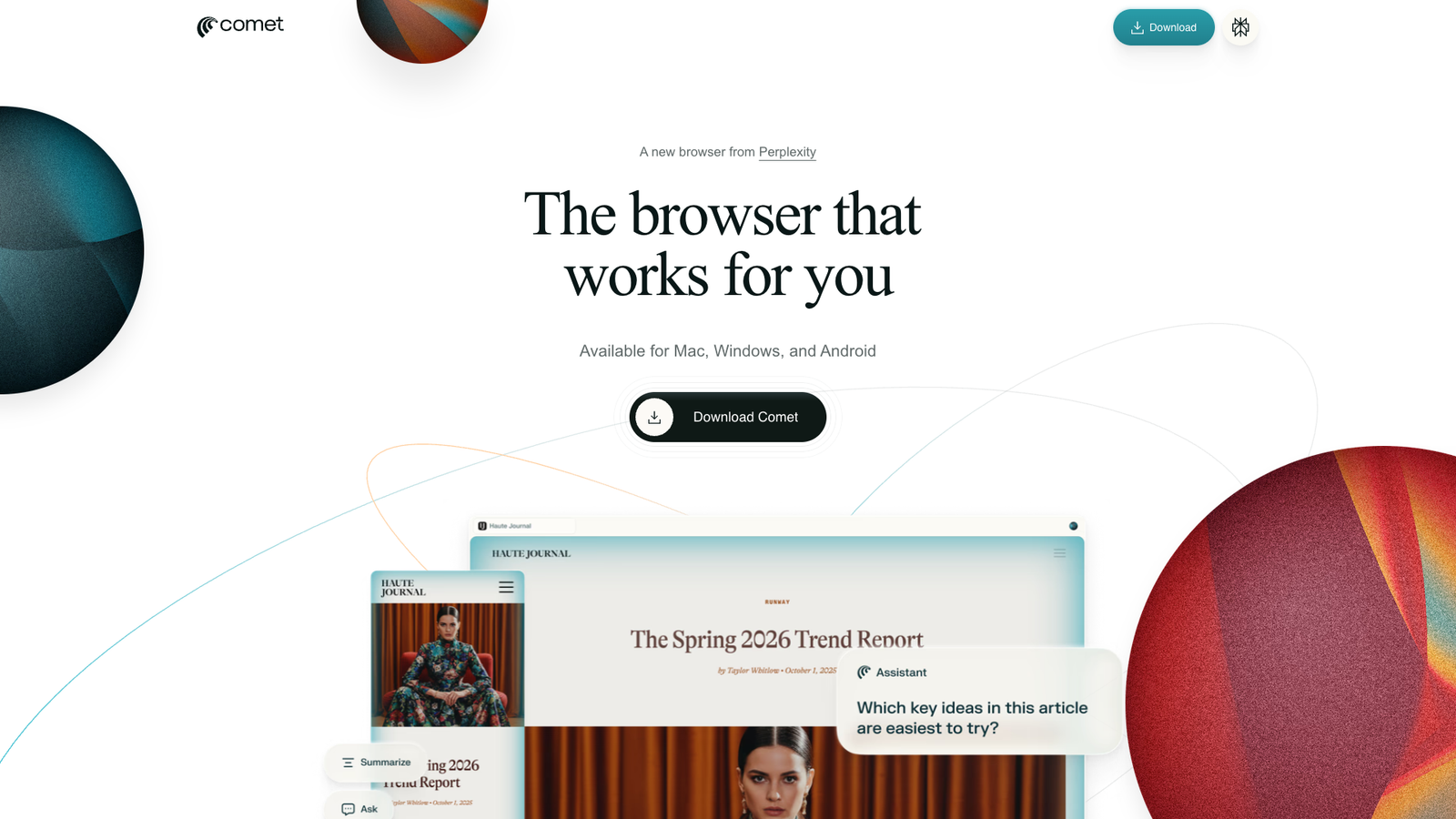 Comet Browser — интерфейс нейросети Comet Browser — интерфейс нейросети