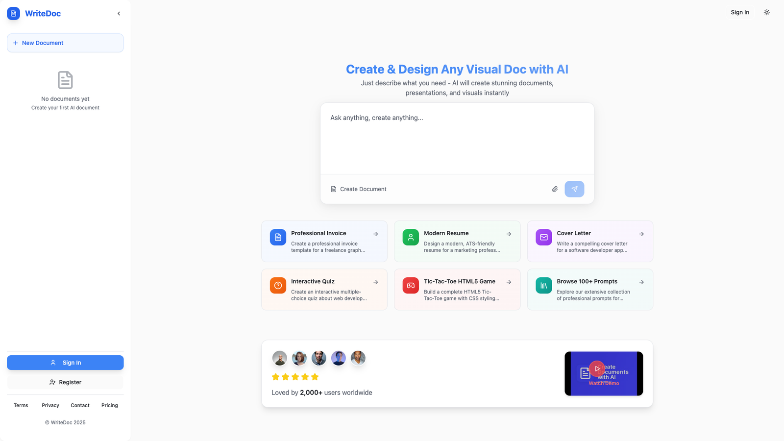 WriteDoc.ai — интерфейс нейросети WriteDoc.ai — интерфейс нейросети