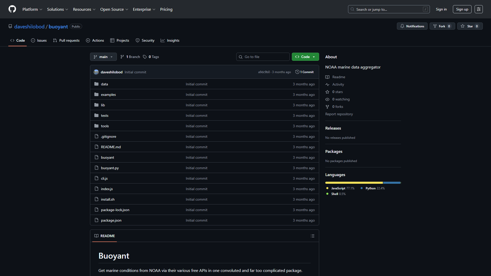 Buoyant — агрегатор морских данных NOAA — интерфейс нейросети Buoyant — агрегатор морских данных NOAA — интерфейс нейросети