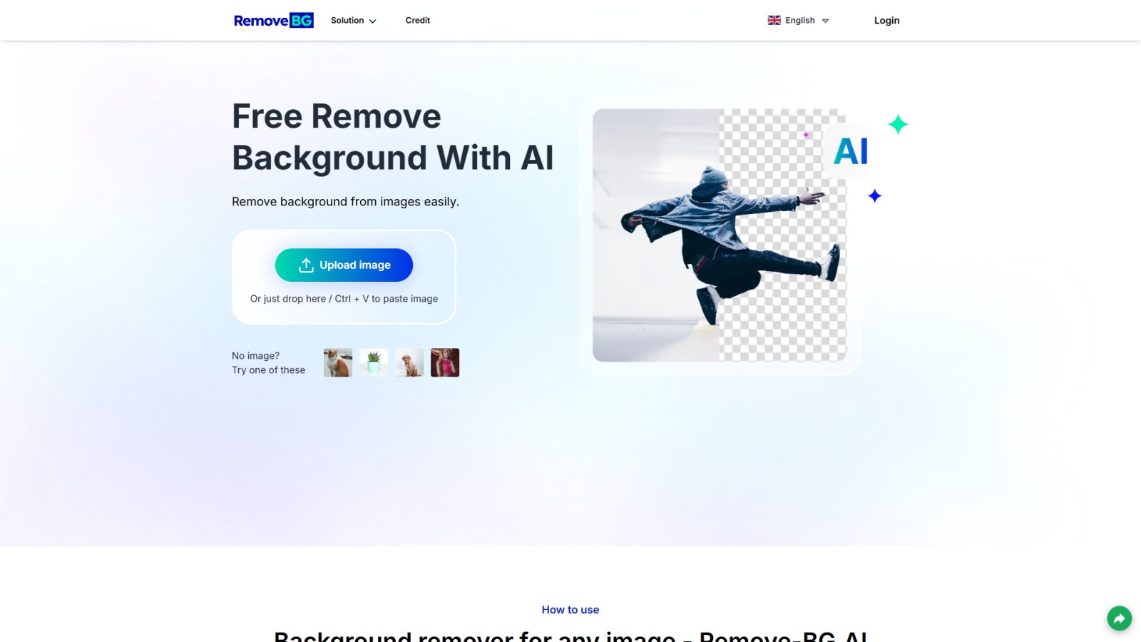 Remove-BG.AI нейросеть Главная страница