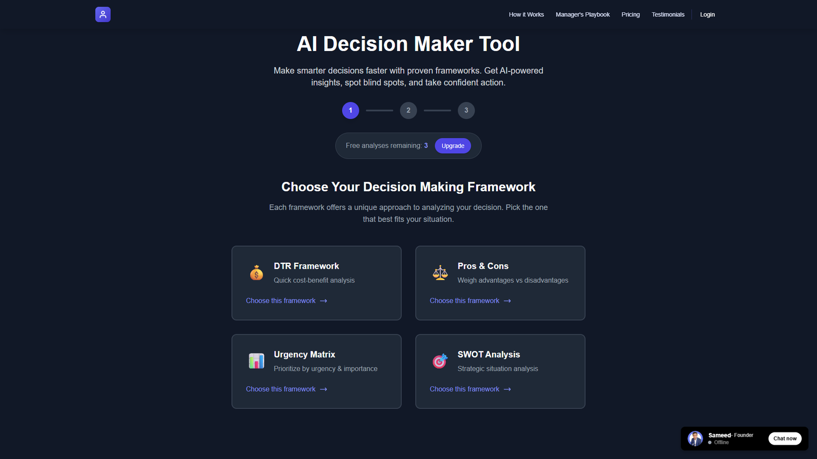 AI Decision Maker Tool — интерфейс нейросети AI Decision Maker Tool — интерфейс нейросети