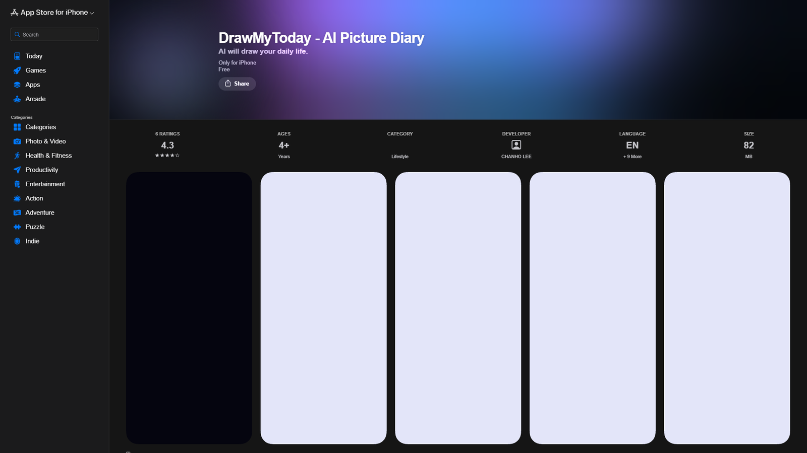 DrawMyToday — AI Picture Diary — интерфейс нейросети DrawMyToday — AI Picture Diary — интерфейс нейросети