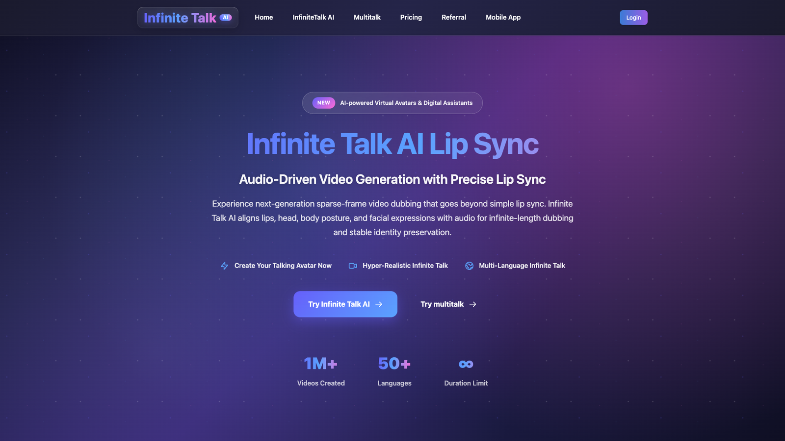 Infinite Talk AI — интерфейс нейросети Infinite Talk AI — интерфейс нейросети