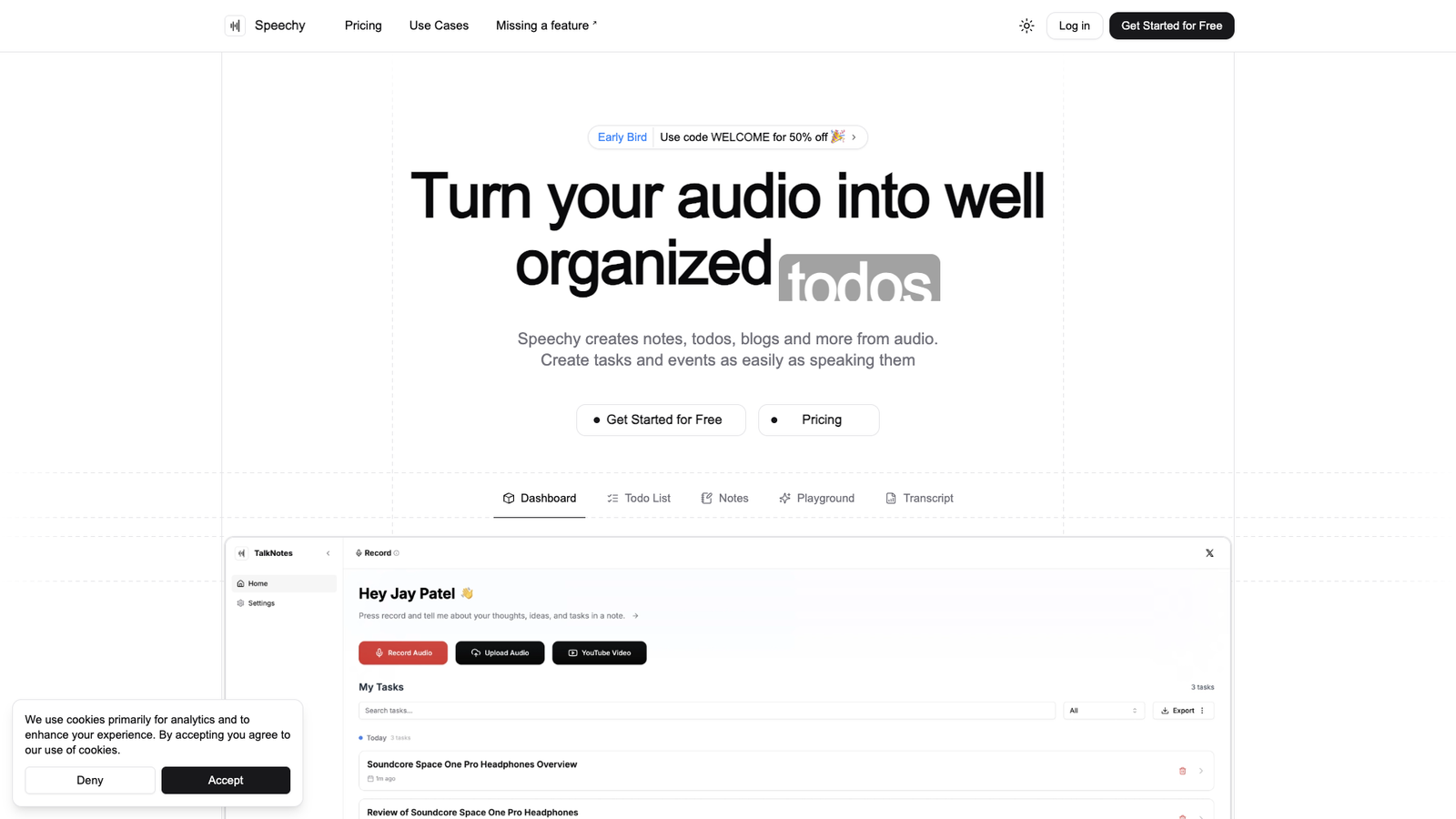 Speechy — интерфейс нейросети Speechy — интерфейс нейросети