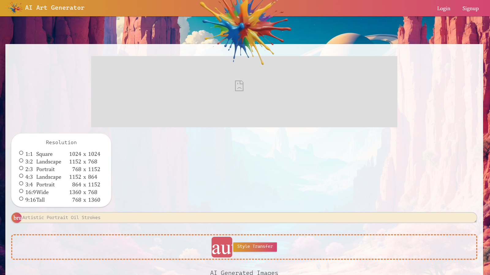 AI Art Generator + Image Search — интерфейс нейросети AI Art Generator + Image Search — интерфейс нейросети