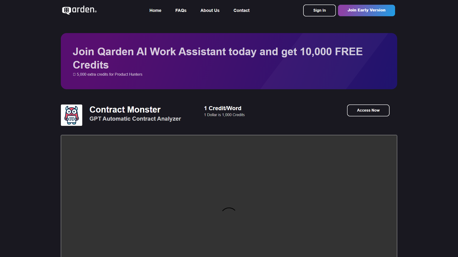 Contract Monster — интерфейс нейросети Contract Monster — интерфейс нейросети