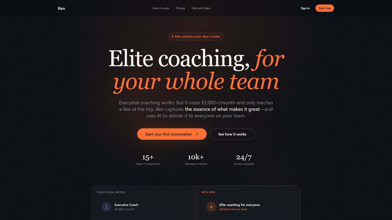 Ren Executive Coaching AI — интерфейс нейросети Ren Executive Coaching AI — интерфейс нейросети