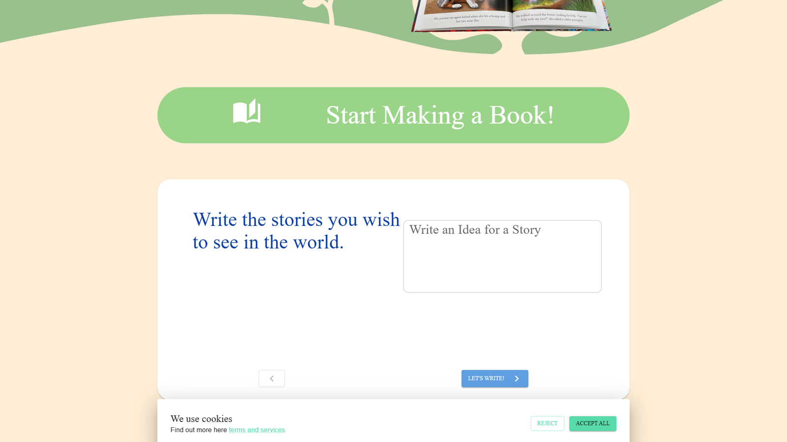 Your Own Story Book — интерфейс нейросети Your Own Story Book — интерфейс нейросети