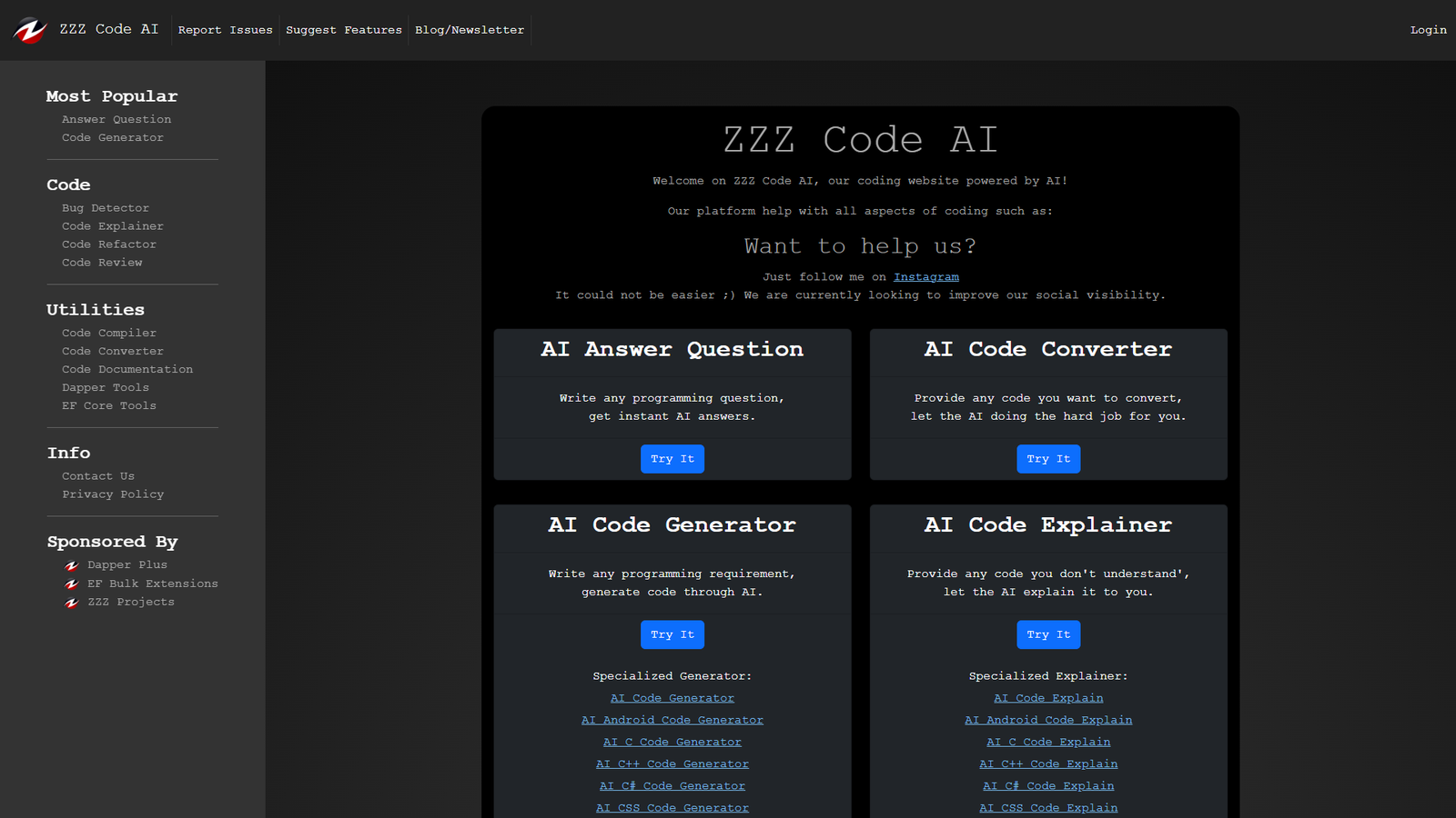ZZZ Code AI — интерфейс нейросети ZZZ Code AI — интерфейс нейросети