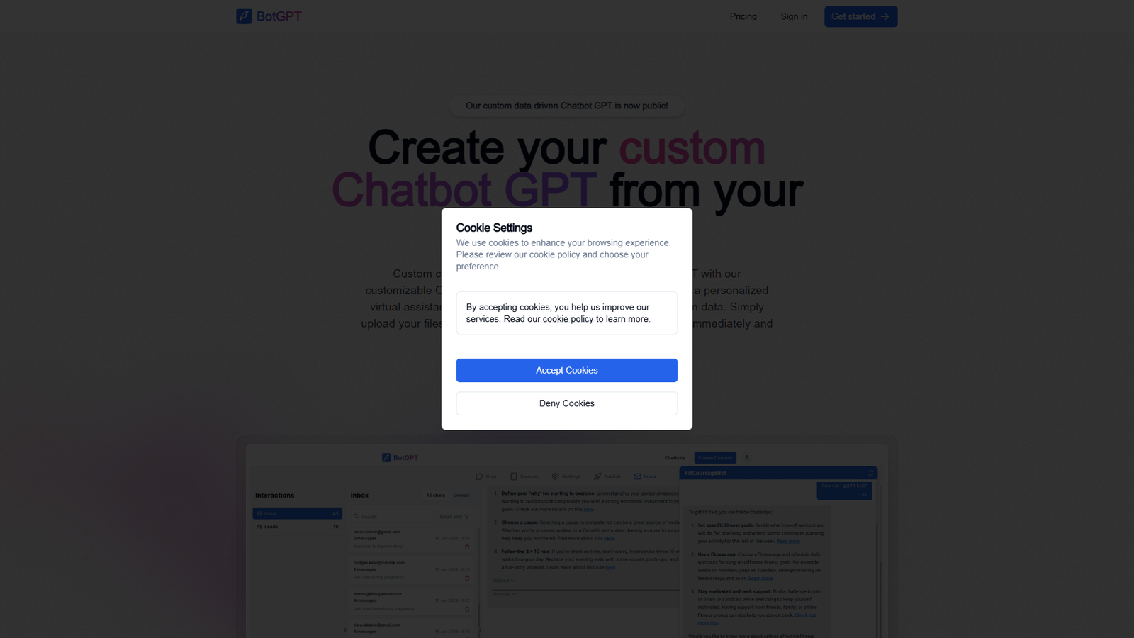 BotGPT — конструктор кастомных чат-ботов GPT — интерфейс нейросети BotGPT — конструктор кастомных чат-ботов GPT — интерфейс нейросети