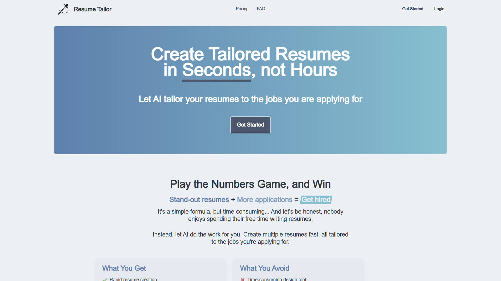 Resume Tailor — интерфейс нейросети Resume Tailor — интерфейс нейросети