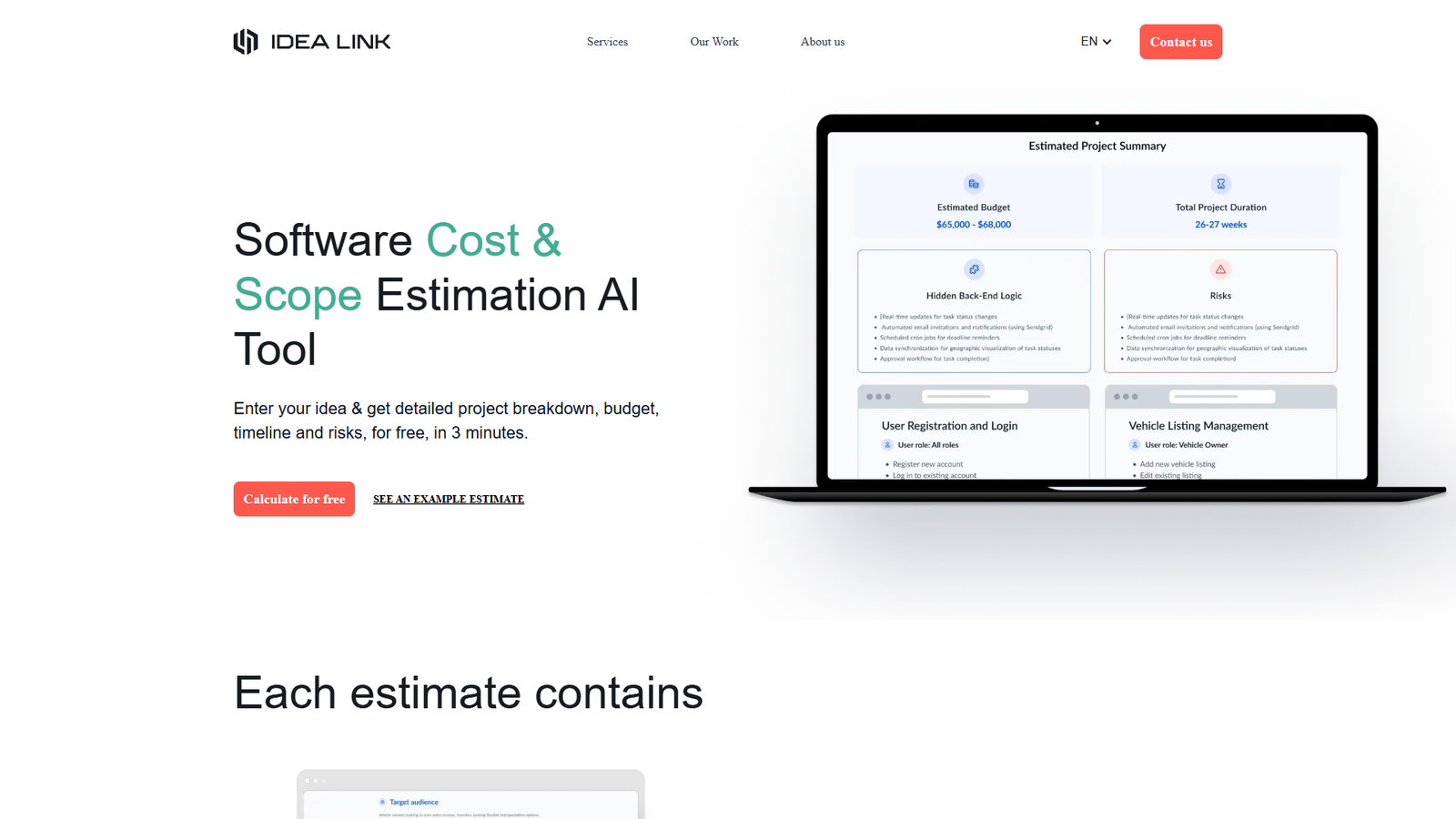 AI-калькулятор стоимости разработки ПО — интерфейс нейросети AI-калькулятор стоимости разработки ПО — интерфейс нейросети