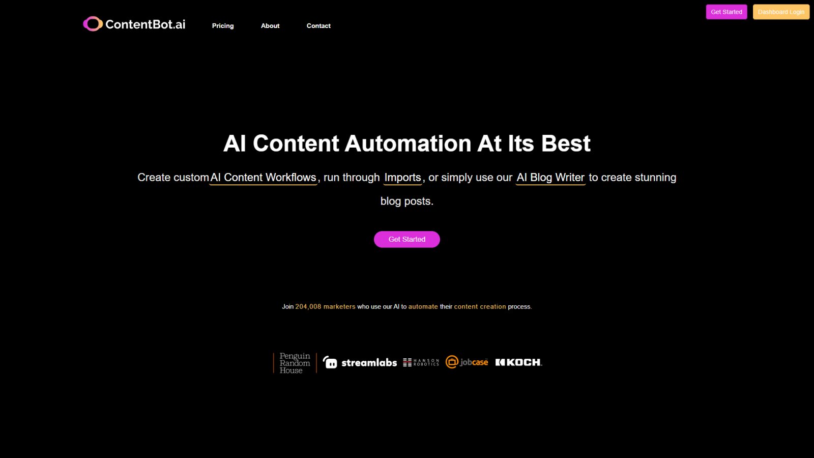 ContentBot нейросеть Главная страница