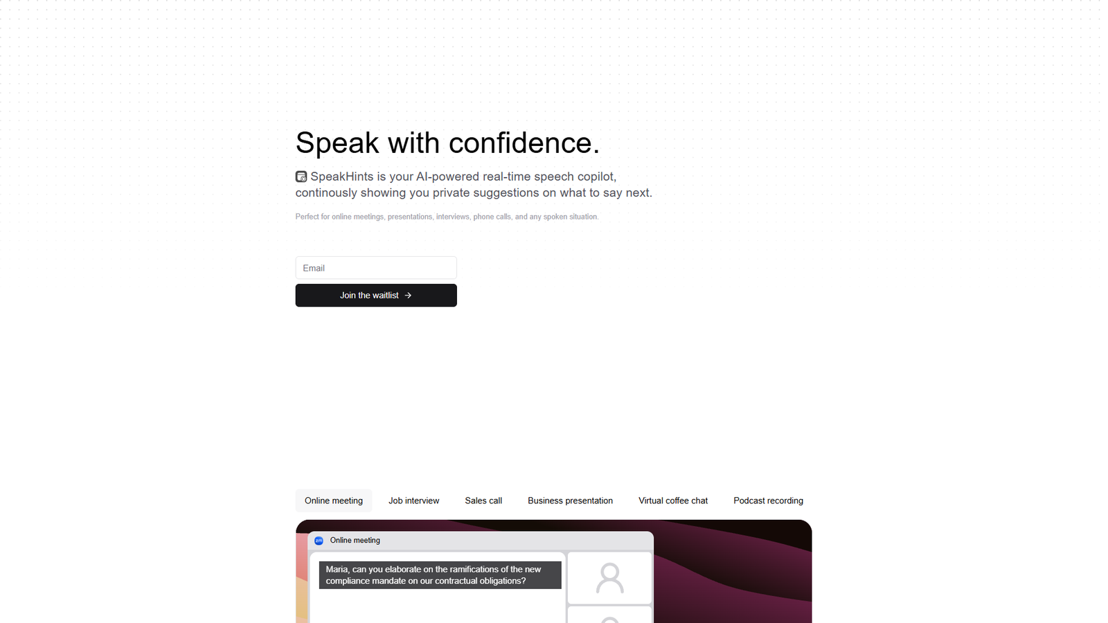 SpeakHints — интерфейс нейросети SpeakHints — интерфейс нейросети
