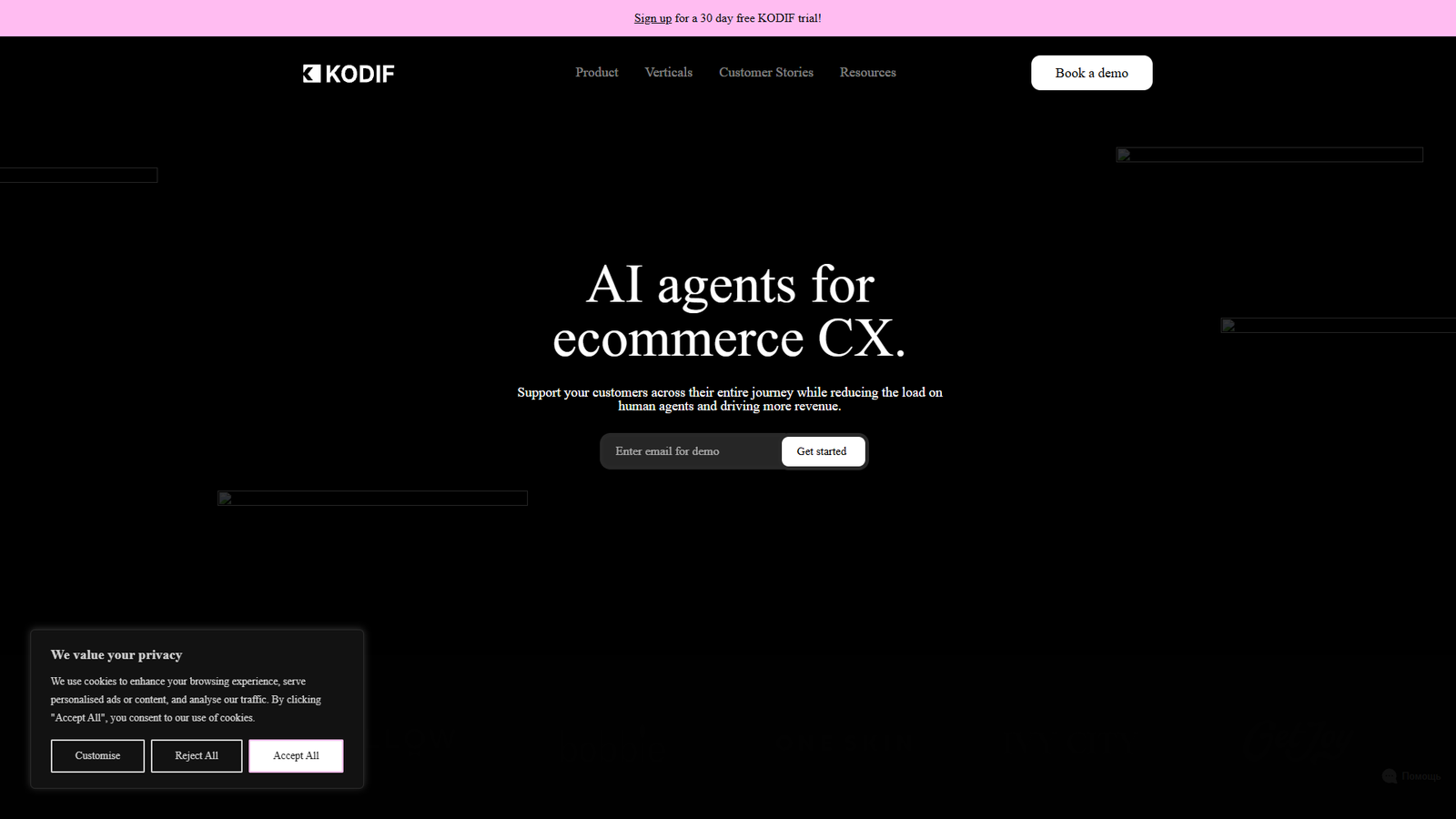 Kodif AI Customer Service — интерфейс нейросети Kodif AI Customer Service — интерфейс нейросети