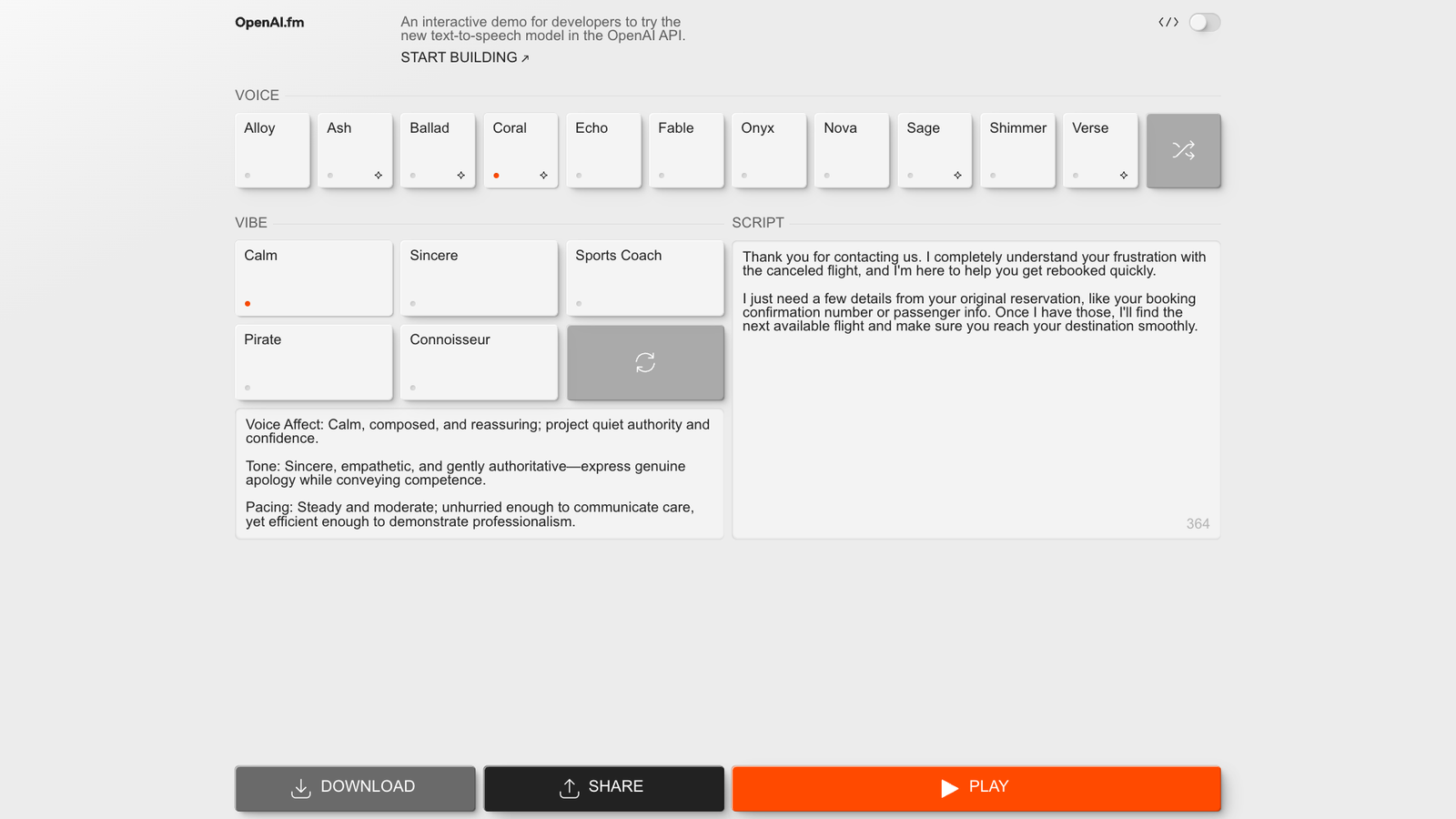 OpenAI.fm — интерфейс нейросети OpenAI.fm — интерфейс нейросети