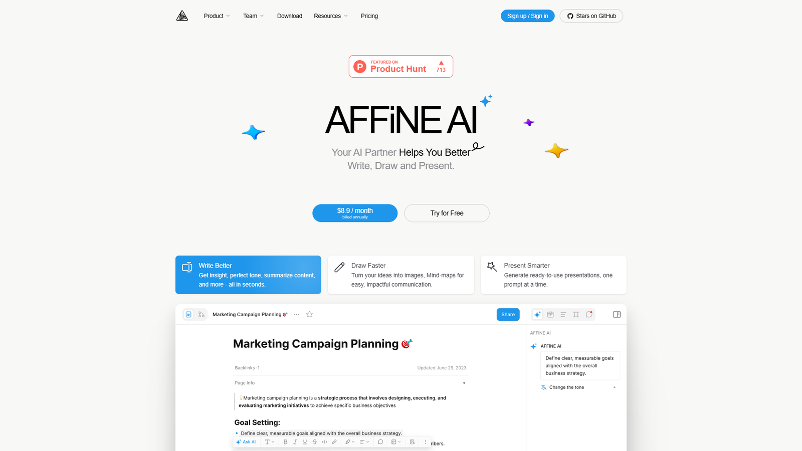 AFFiNE AI — интерфейс нейросети AFFiNE AI — интерфейс нейросети