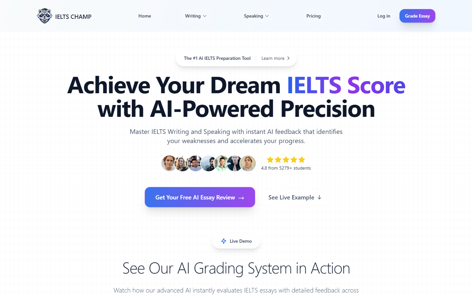 IELTS Champ — интерфейс нейросети IELTS Champ — интерфейс нейросети