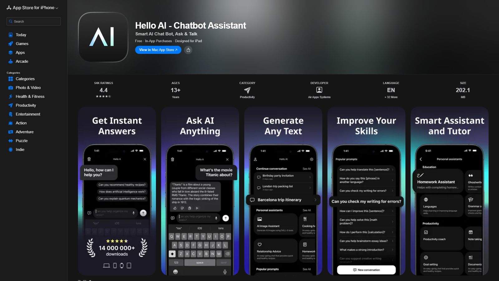 Hello AI - Chatbot Assistant — интерфейс нейросети Hello AI - Chatbot Assistant — интерфейс нейросети