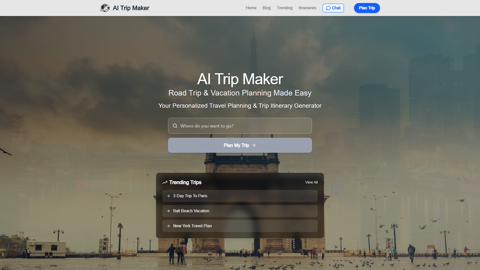 AI Trip Maker — интерфейс нейросети AI Trip Maker — интерфейс нейросети
