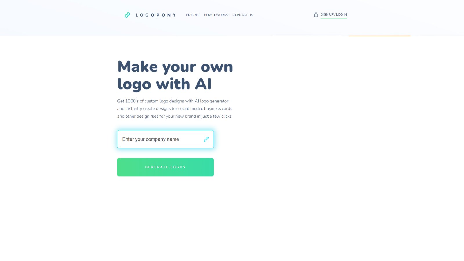 Logopony нейросеть Главная страница