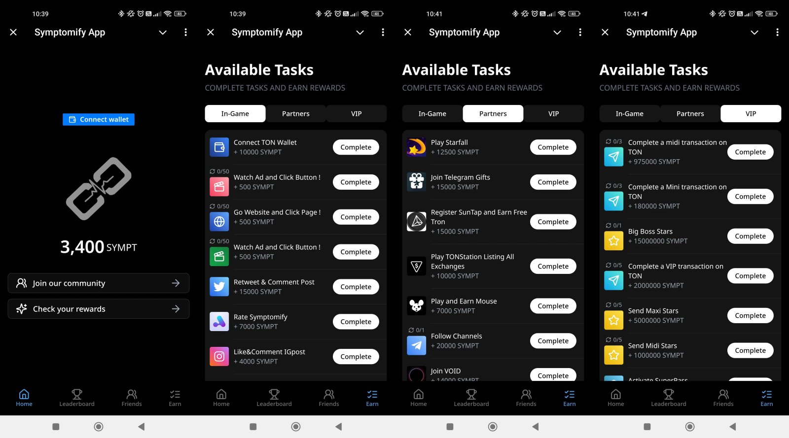 Symptomify App Экраны