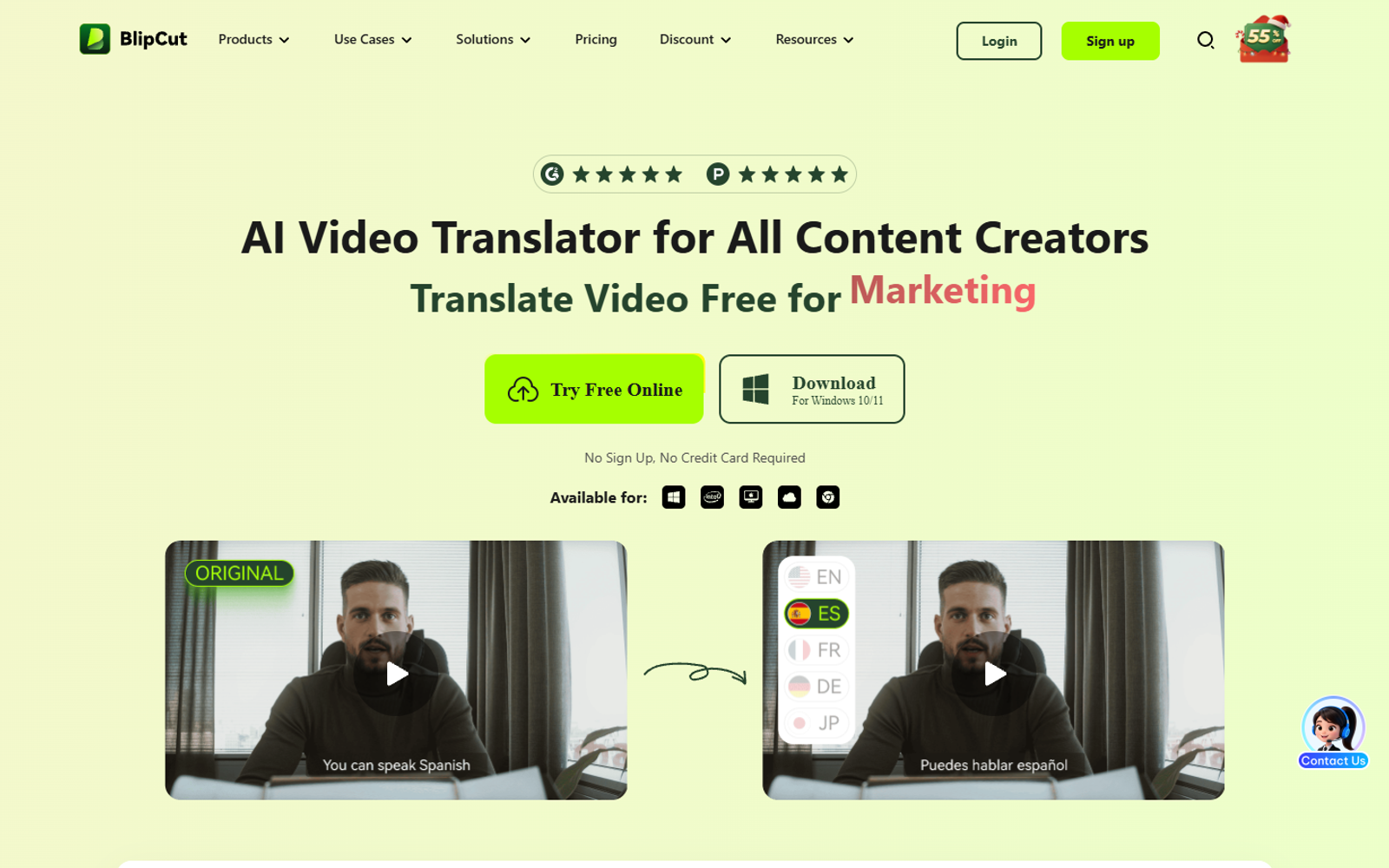 BlipCut AI Video Translator — интерфейс нейросети BlipCut AI Video Translator — интерфейс нейросети