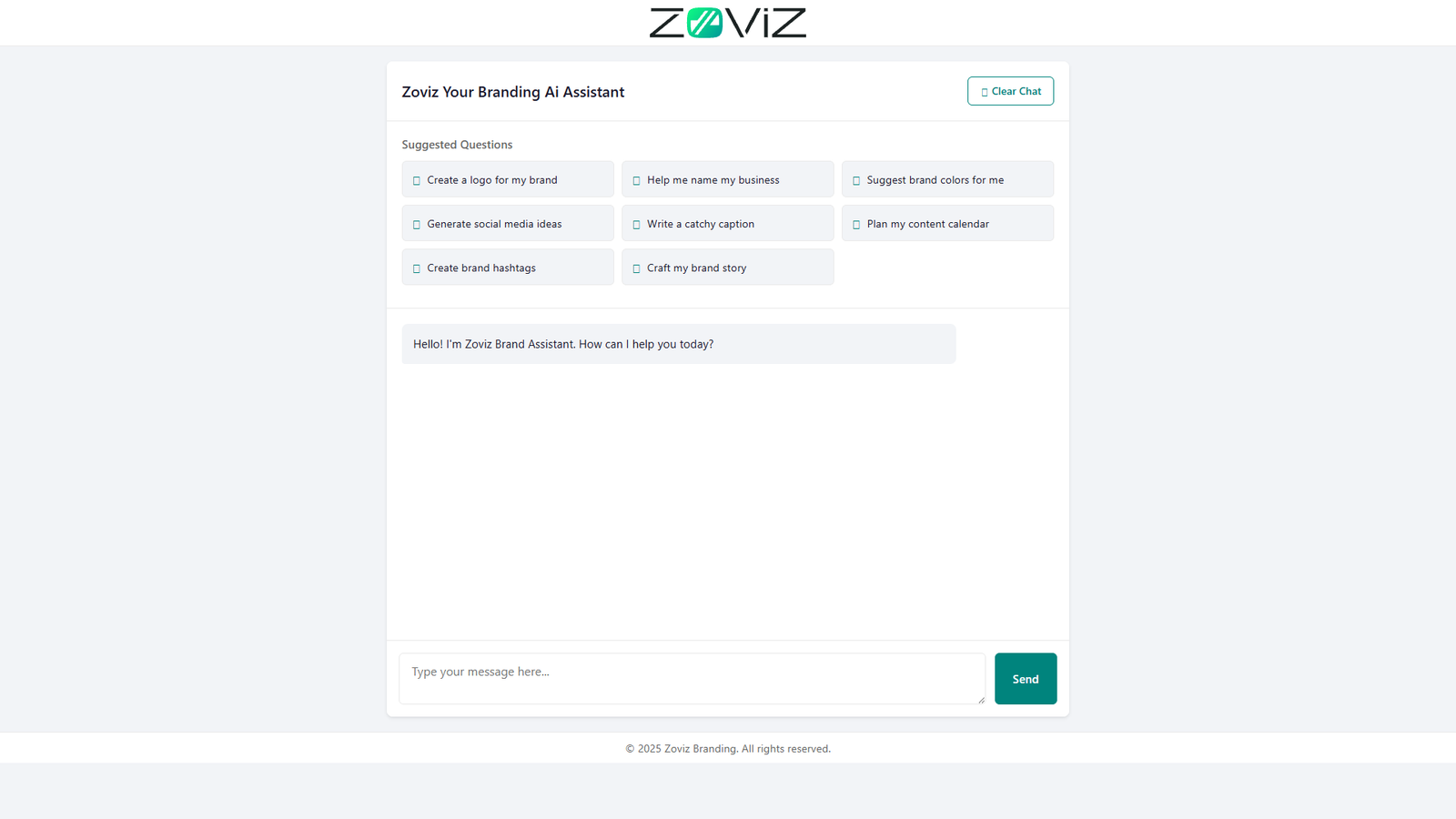 Zoviz Branding Expert — интерфейс нейросети Zoviz Branding Expert — интерфейс нейросети