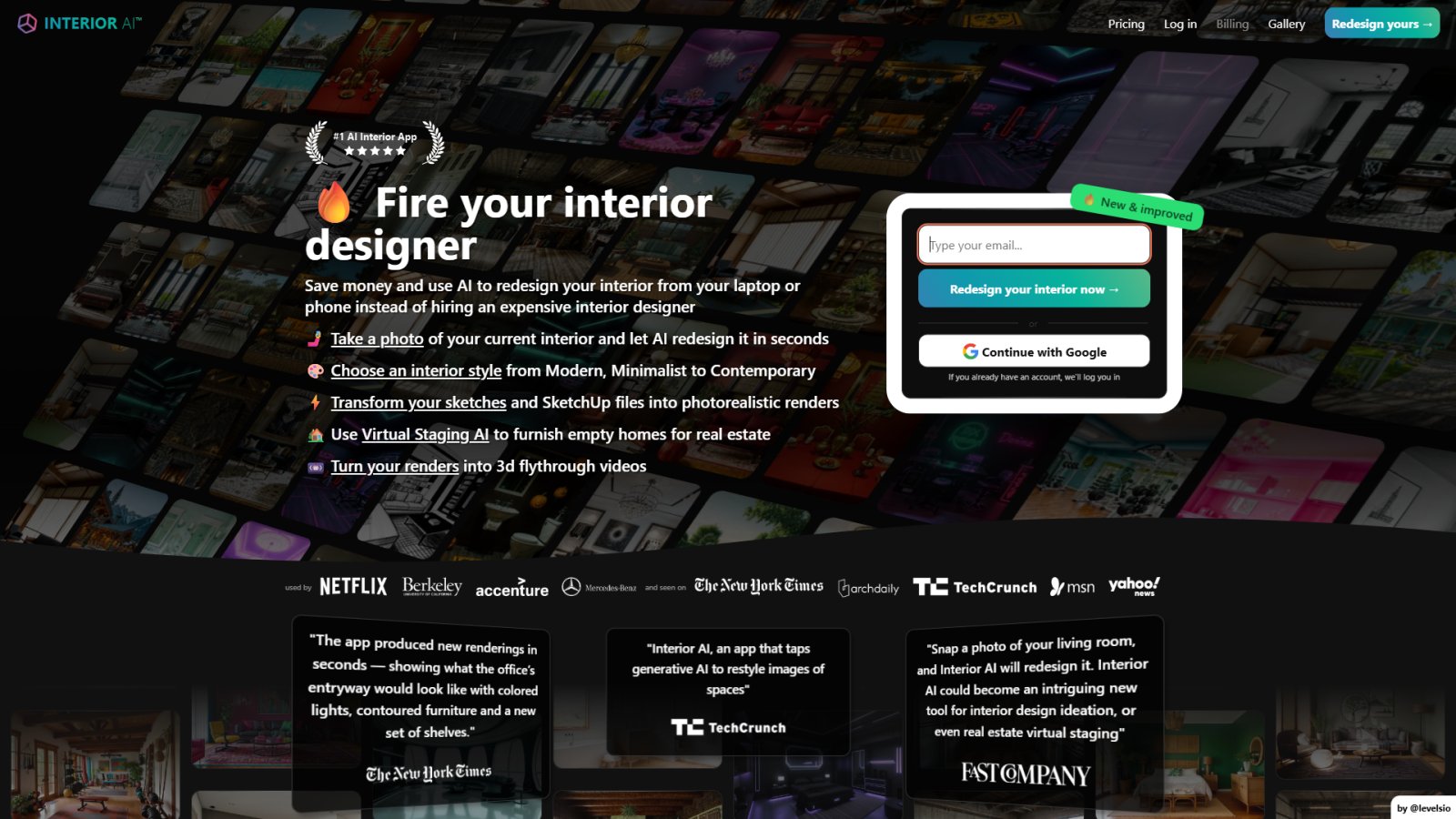 InteriorAI нейросеть Главная страница