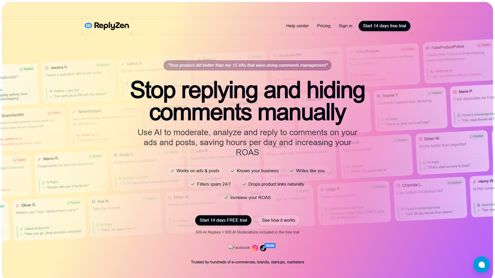 ReplyZen — интерфейс нейросети ReplyZen — интерфейс нейросети