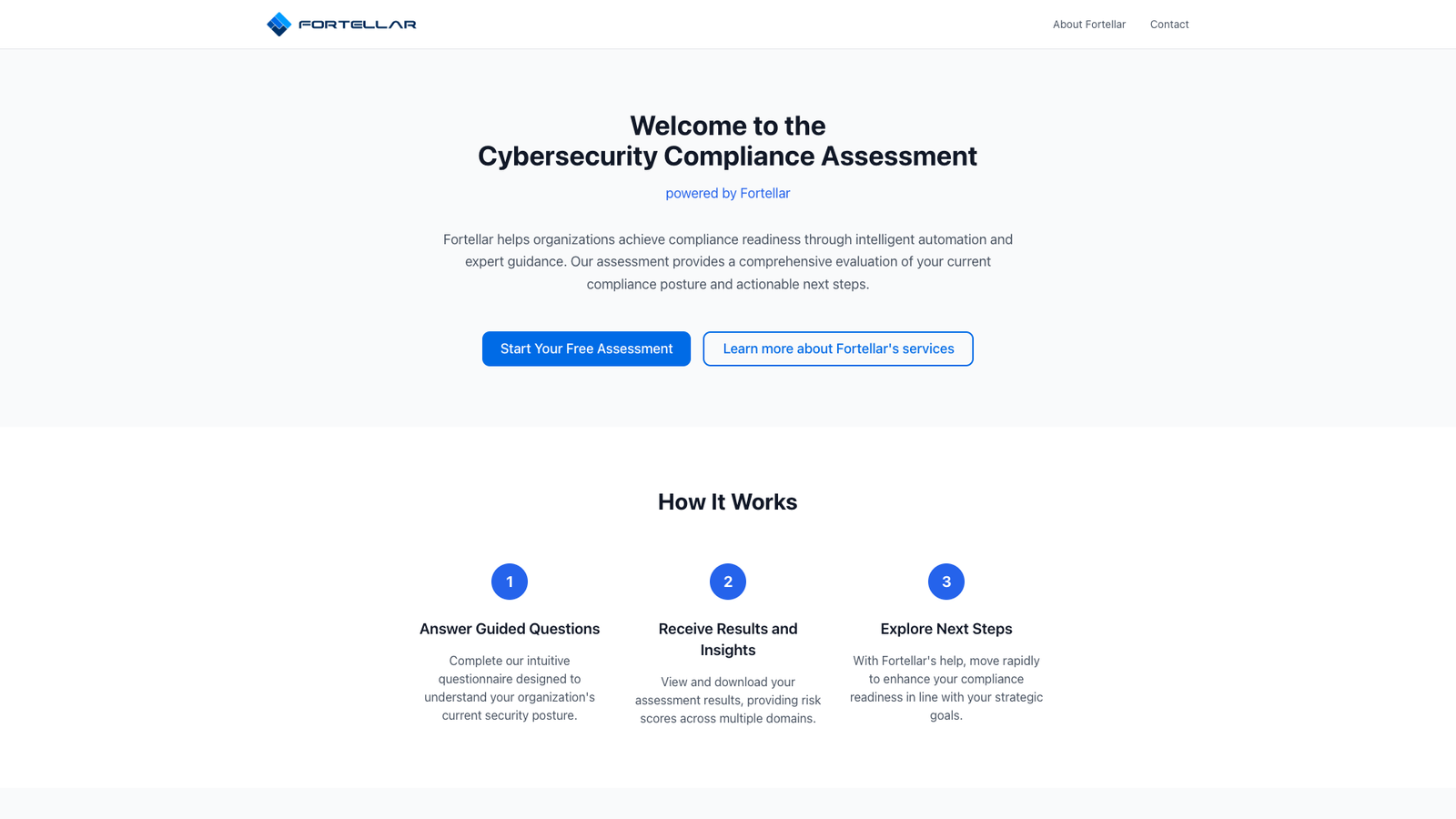 Fortellar Cybersecurity Compliance Assessment — интерфейс нейросети