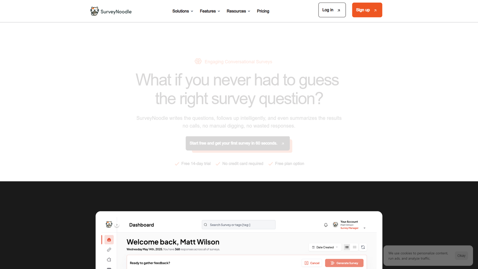 SurveyNoodle — интерфейс нейросети SurveyNoodle — интерфейс нейросети