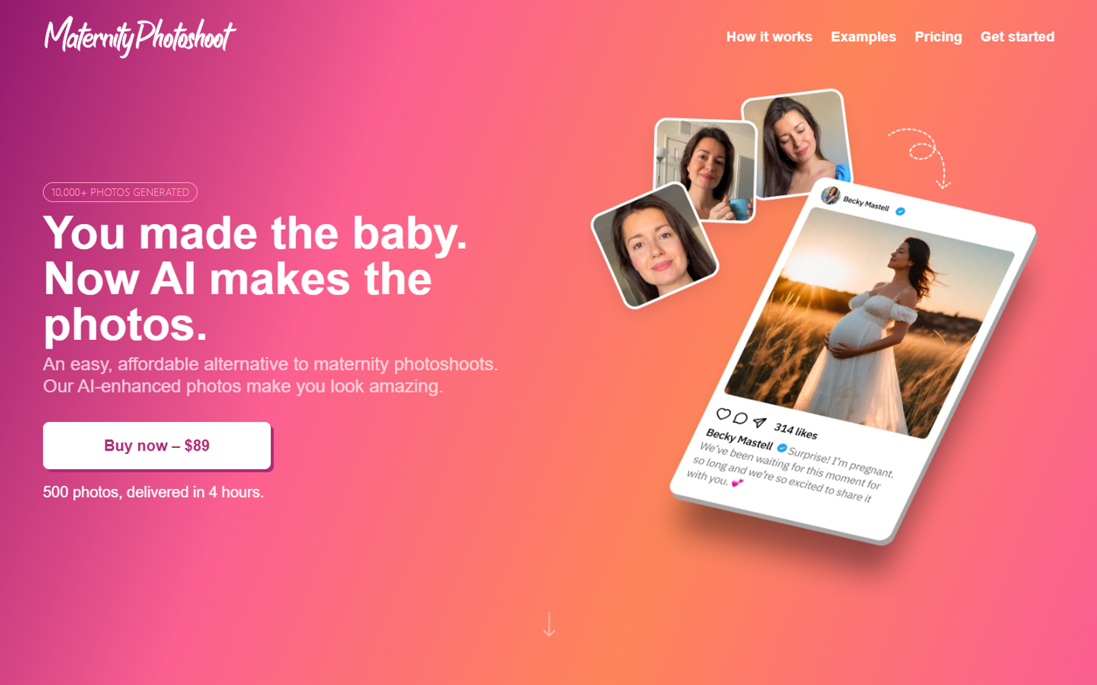 MaternityPhotoshoot — интерфейс нейросети MaternityPhotoshoot — интерфейс нейросети