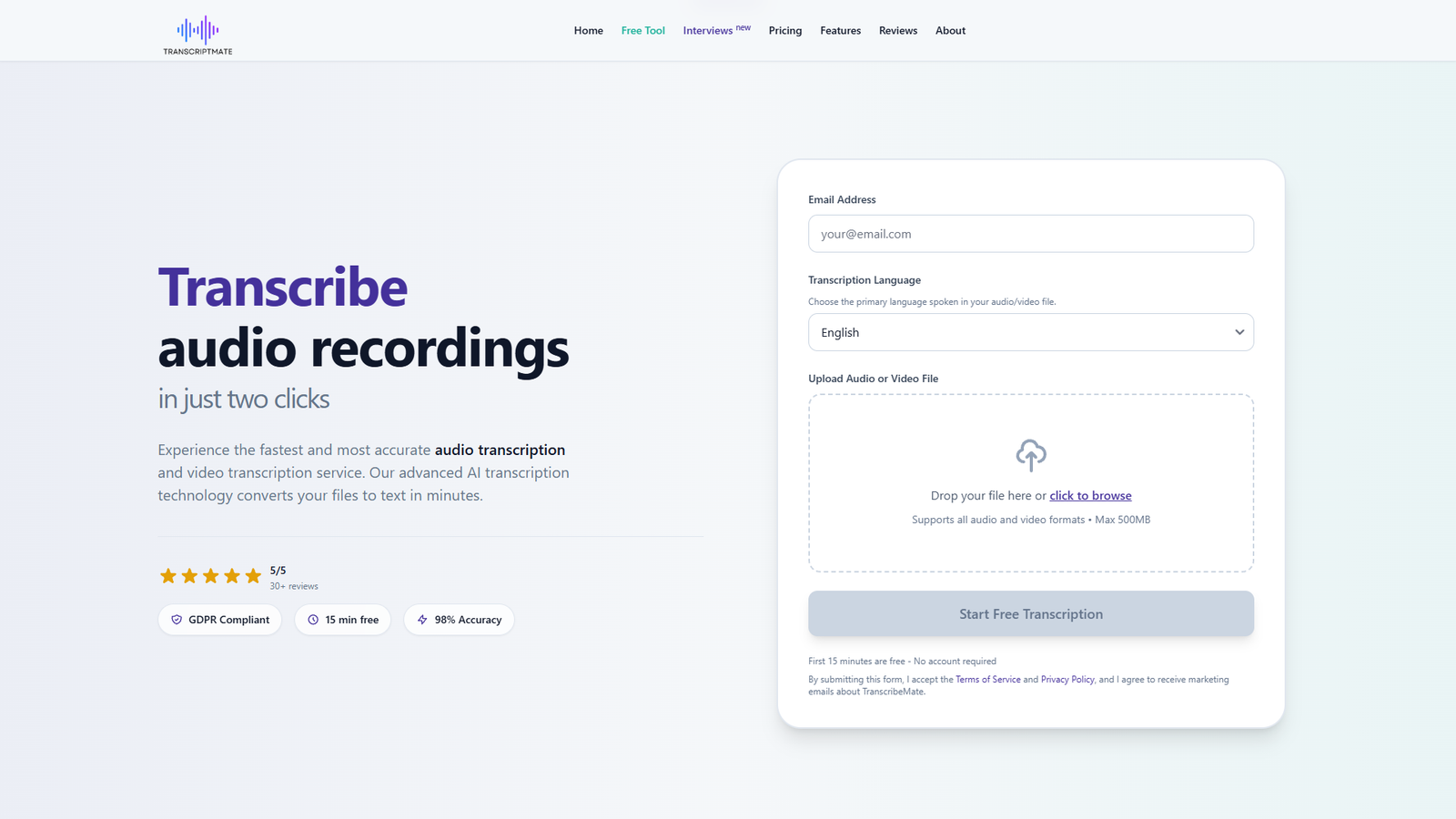TranscriptMate — интерфейс нейросети TranscriptMate — интерфейс нейросети