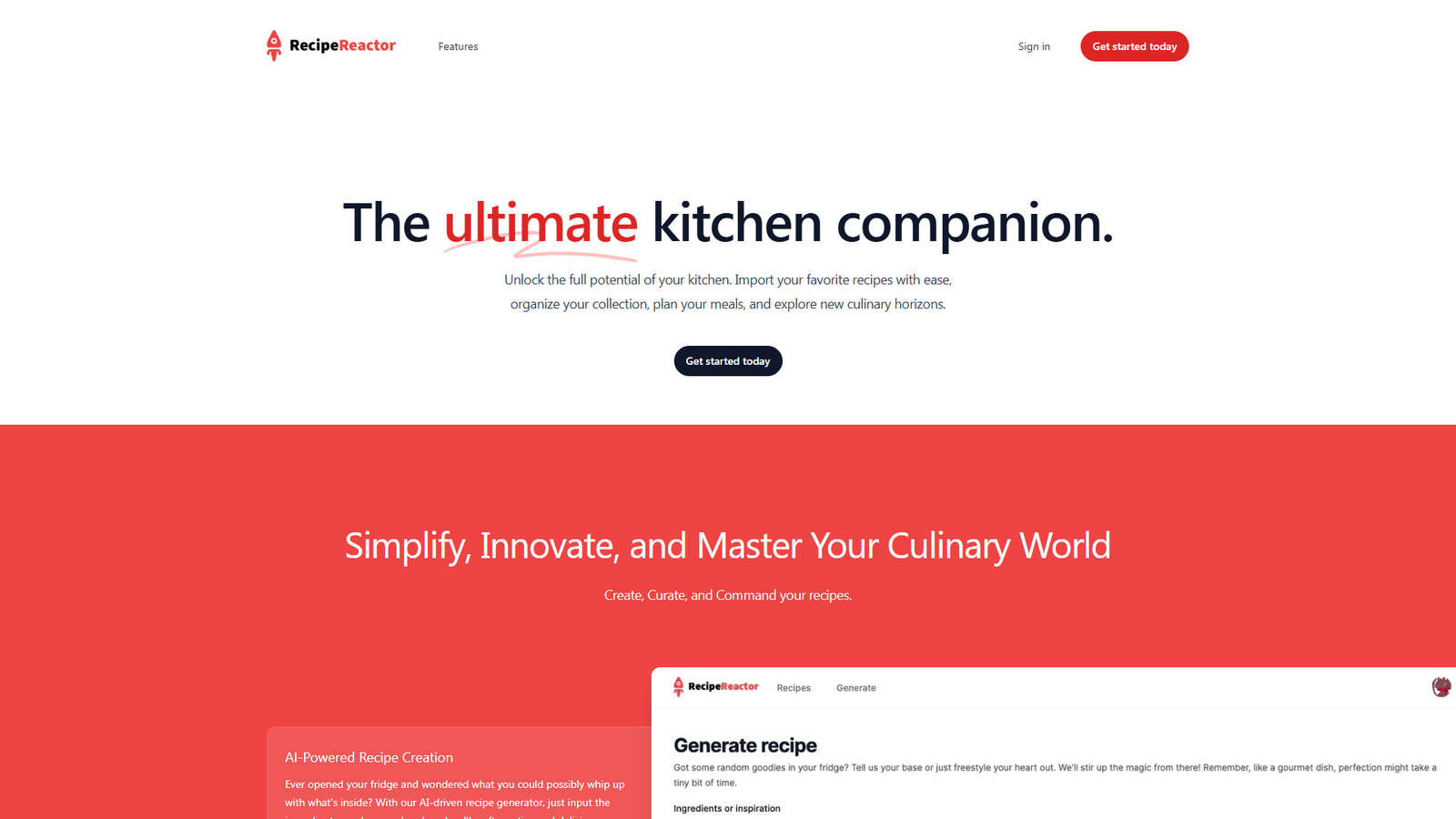 Recipe Reactor — интерфейс нейросети Recipe Reactor — интерфейс нейросети