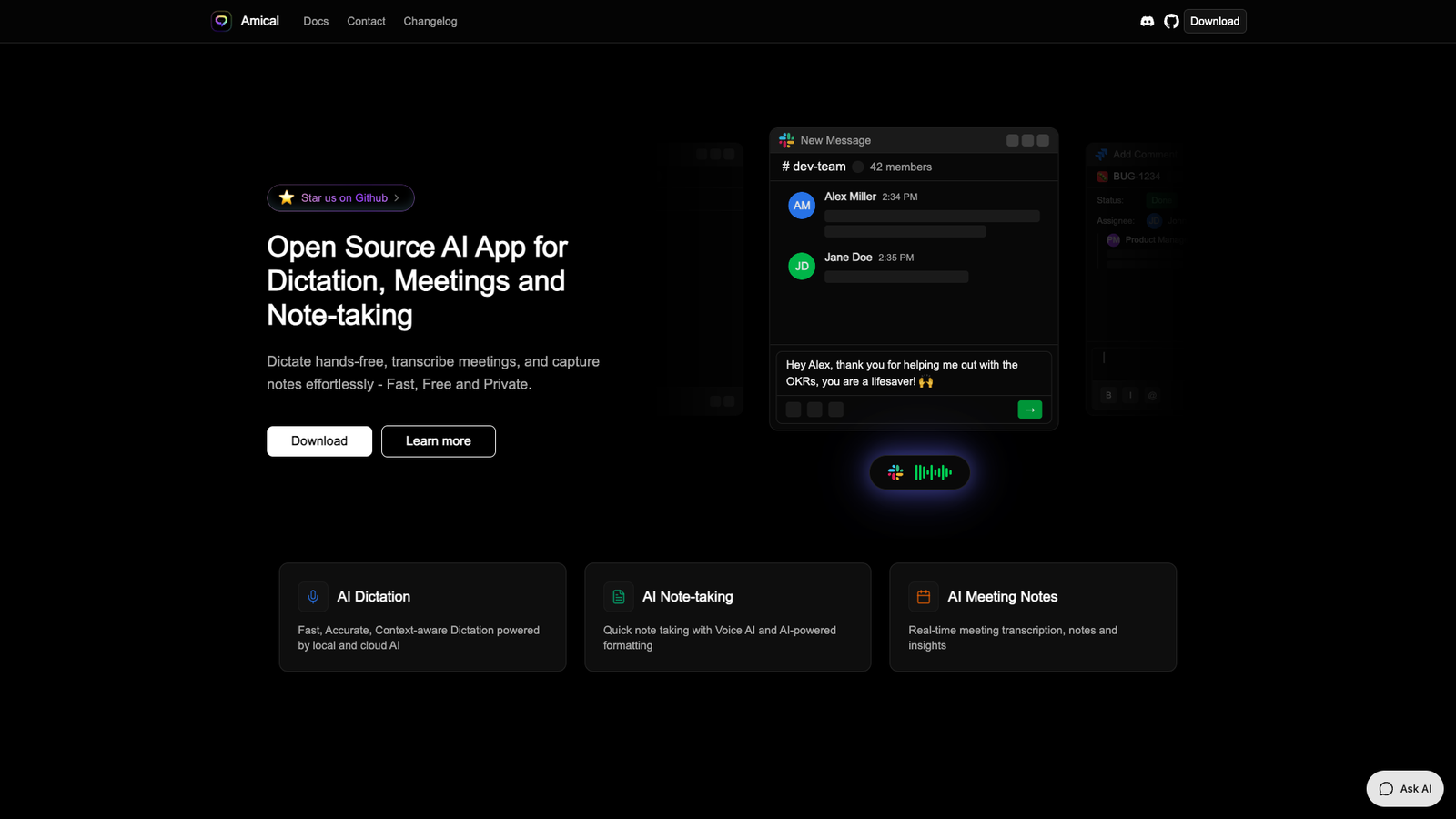 Amical — интерфейс нейросети Amical — интерфейс нейросети