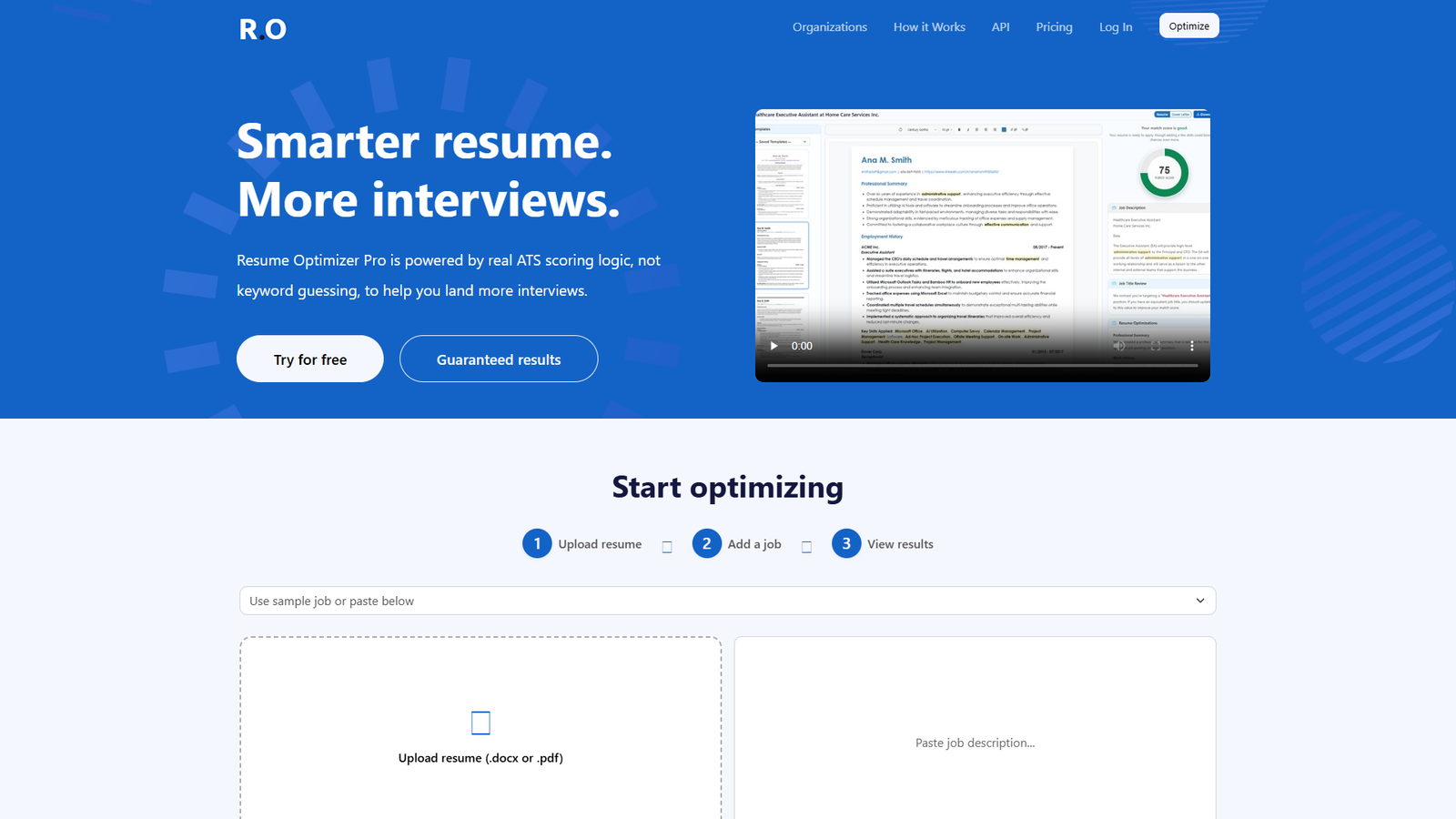 Resume Optimizer Pro — интерфейс нейросети Resume Optimizer Pro — интерфейс нейросети
