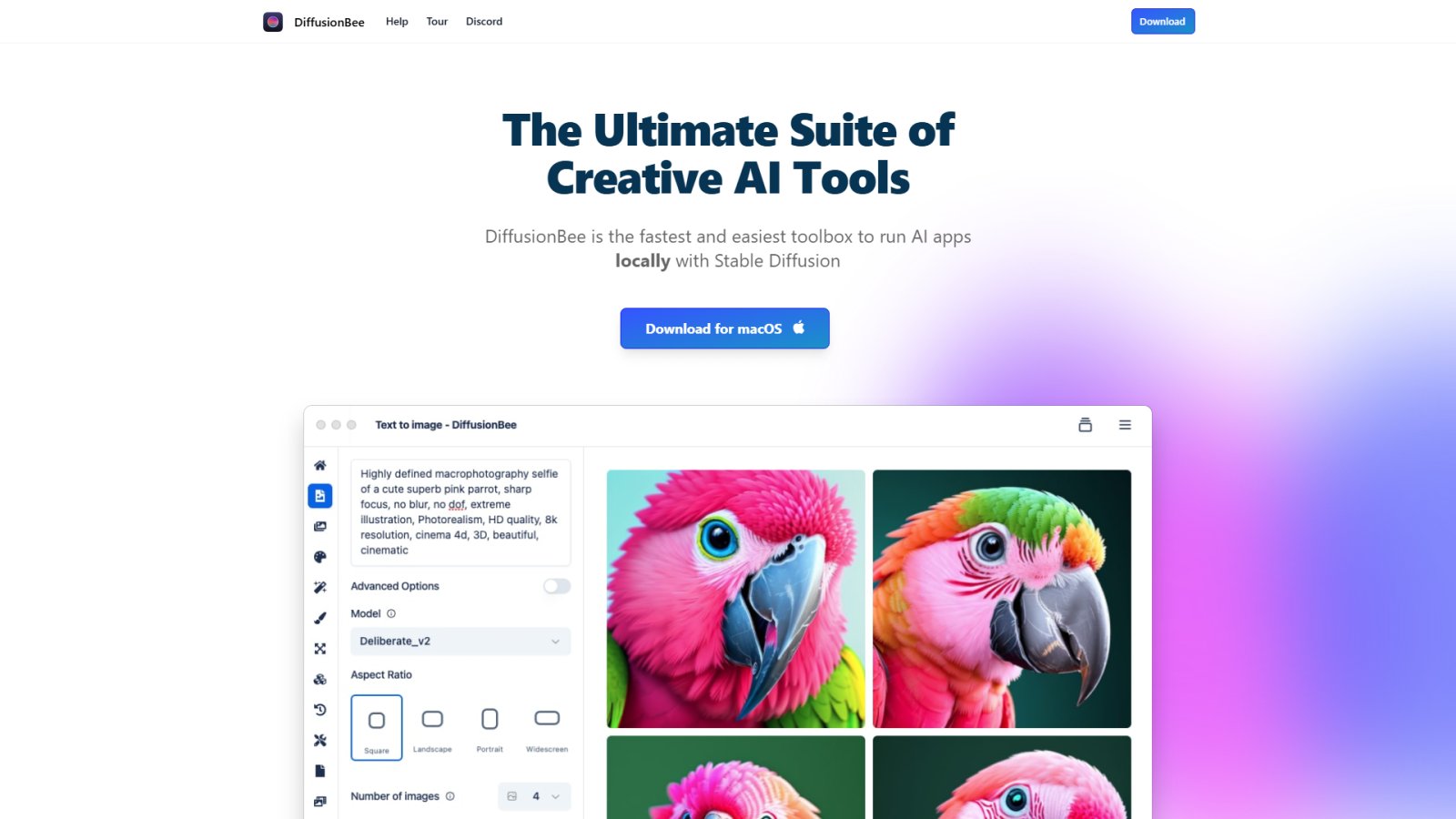 DiffusionBee нейросеть Главная страница DiffusionBee нейросеть Главная страница