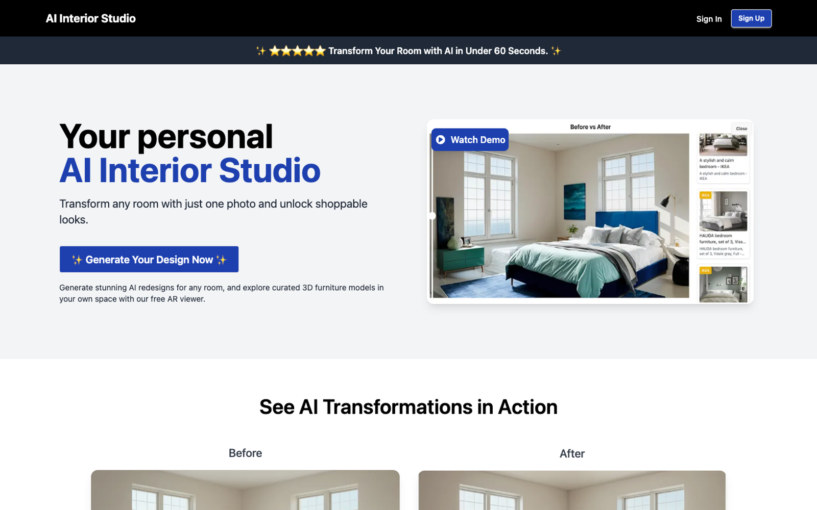 AI Interior Studio — интерфейс нейросети AI Interior Studio — интерфейс нейросети