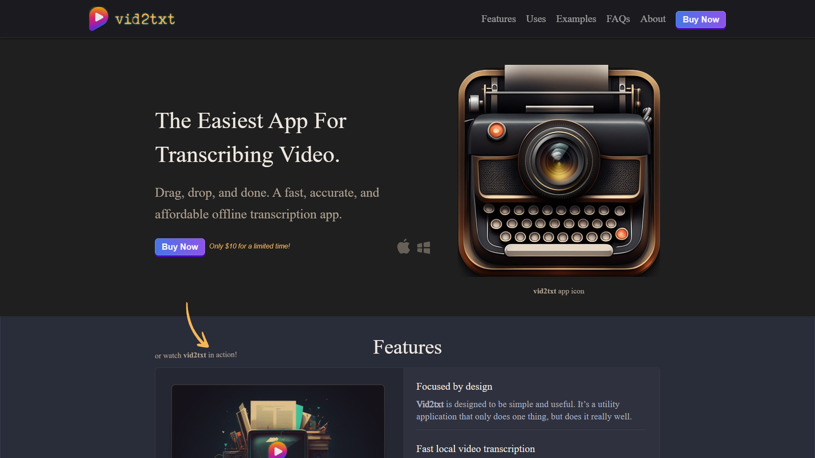 Vid2txt — интерфейс нейросети Vid2txt — интерфейс нейросети