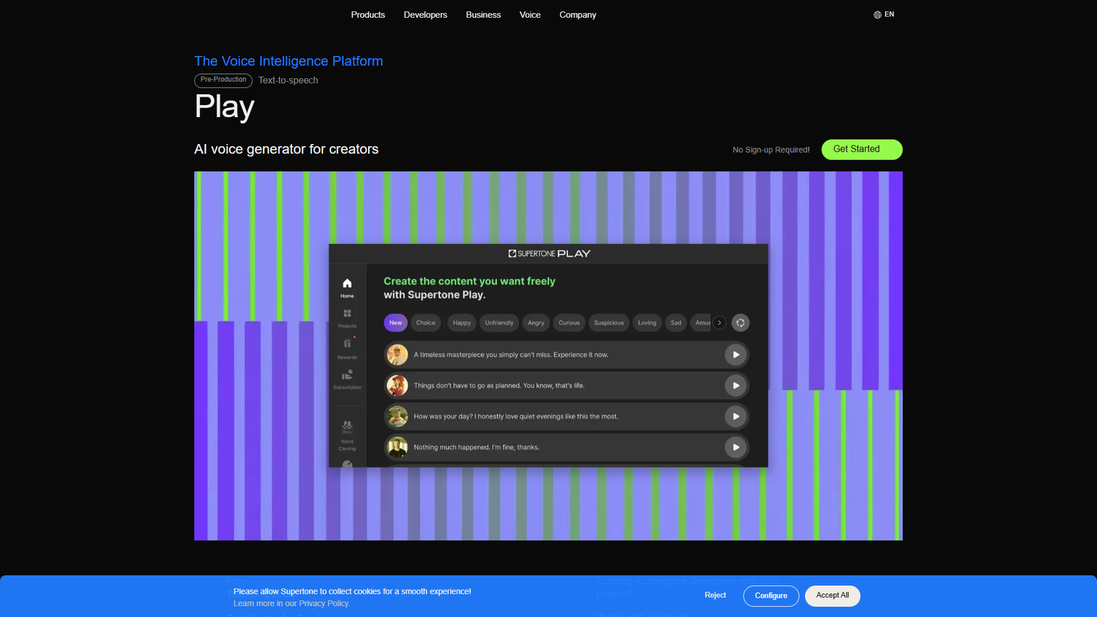 Supertone — интерфейс нейросети Supertone — интерфейс нейросети