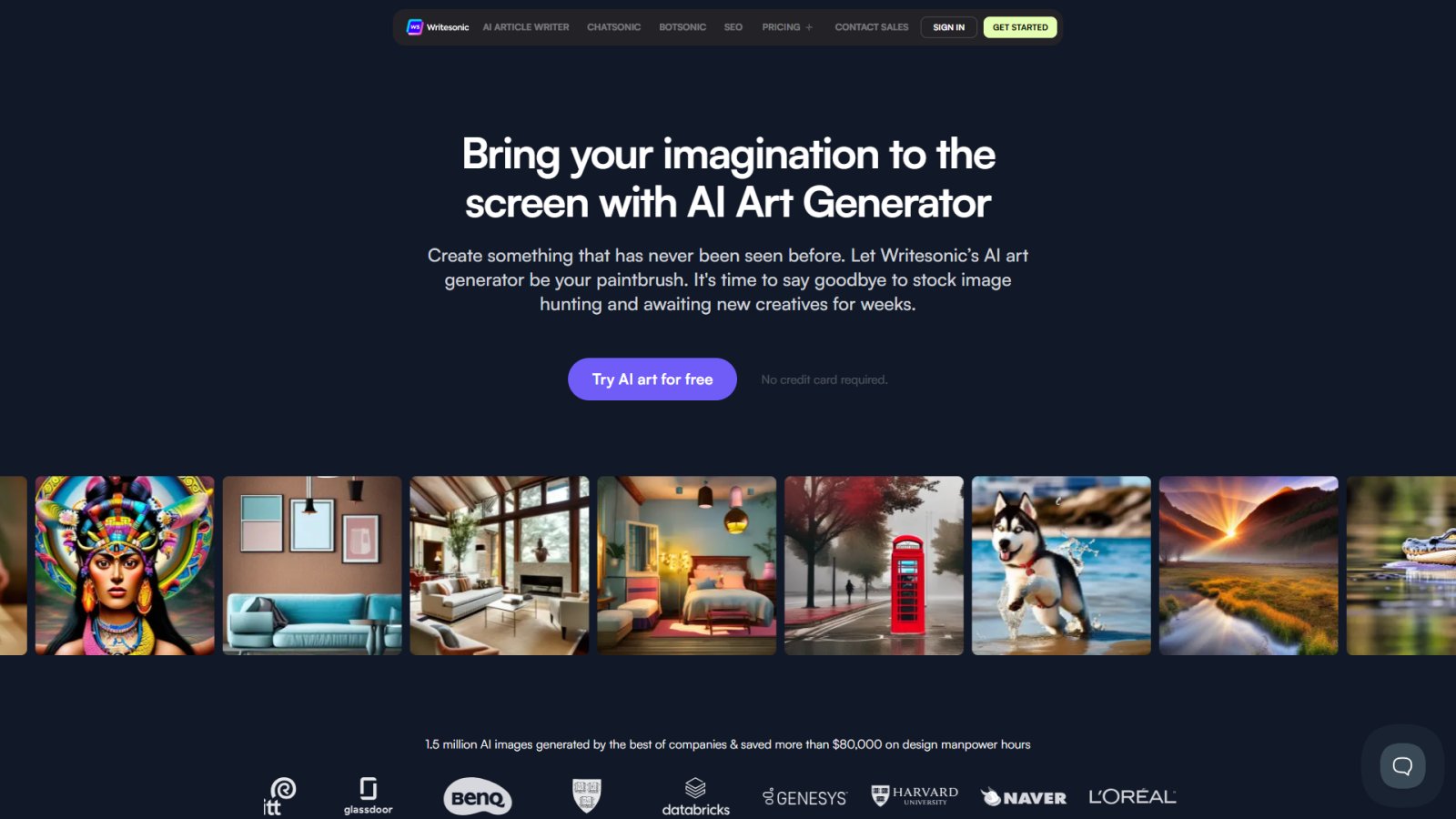 Photosonic AI нейросеть Главная страница