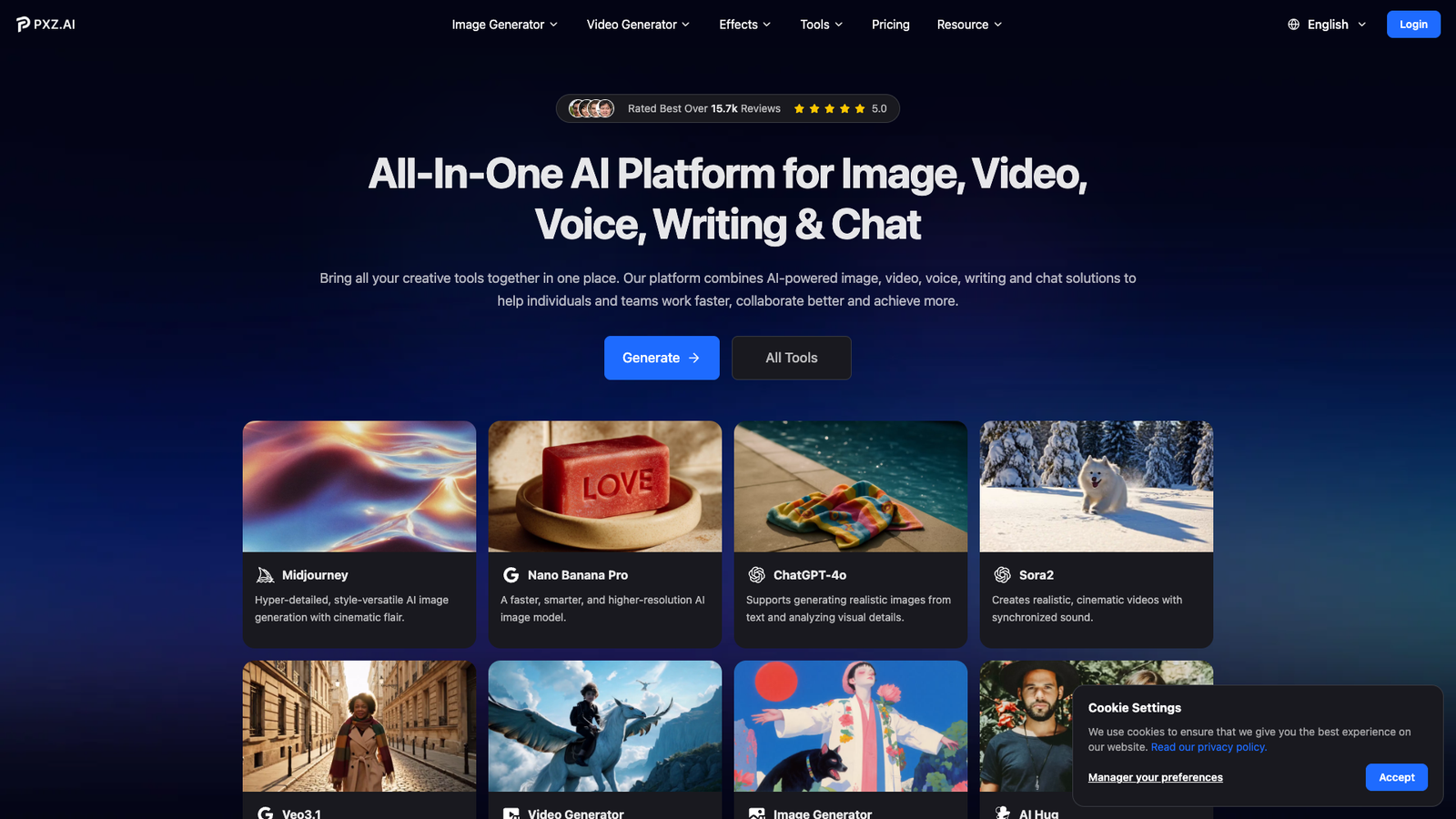 PXZ AI — интерфейс нейросети