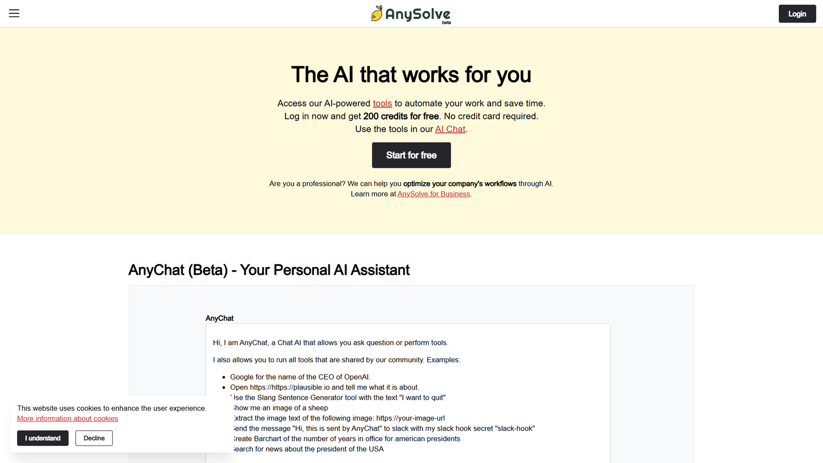 AnySolve AI — интерфейс нейросети AnySolve AI — интерфейс нейросети