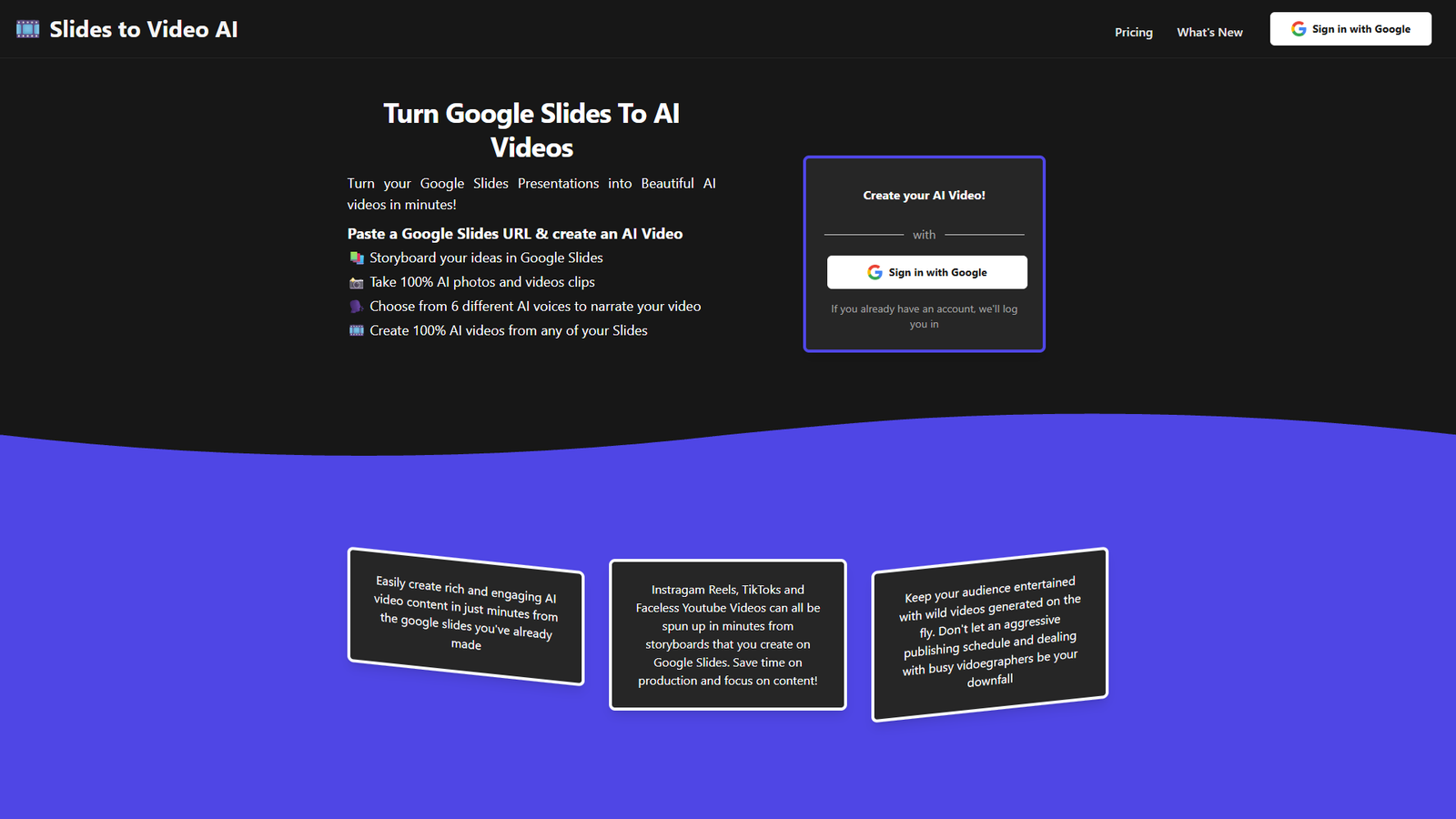 AI Slides to Videos — интерфейс нейросети AI Slides to Videos — интерфейс нейросети