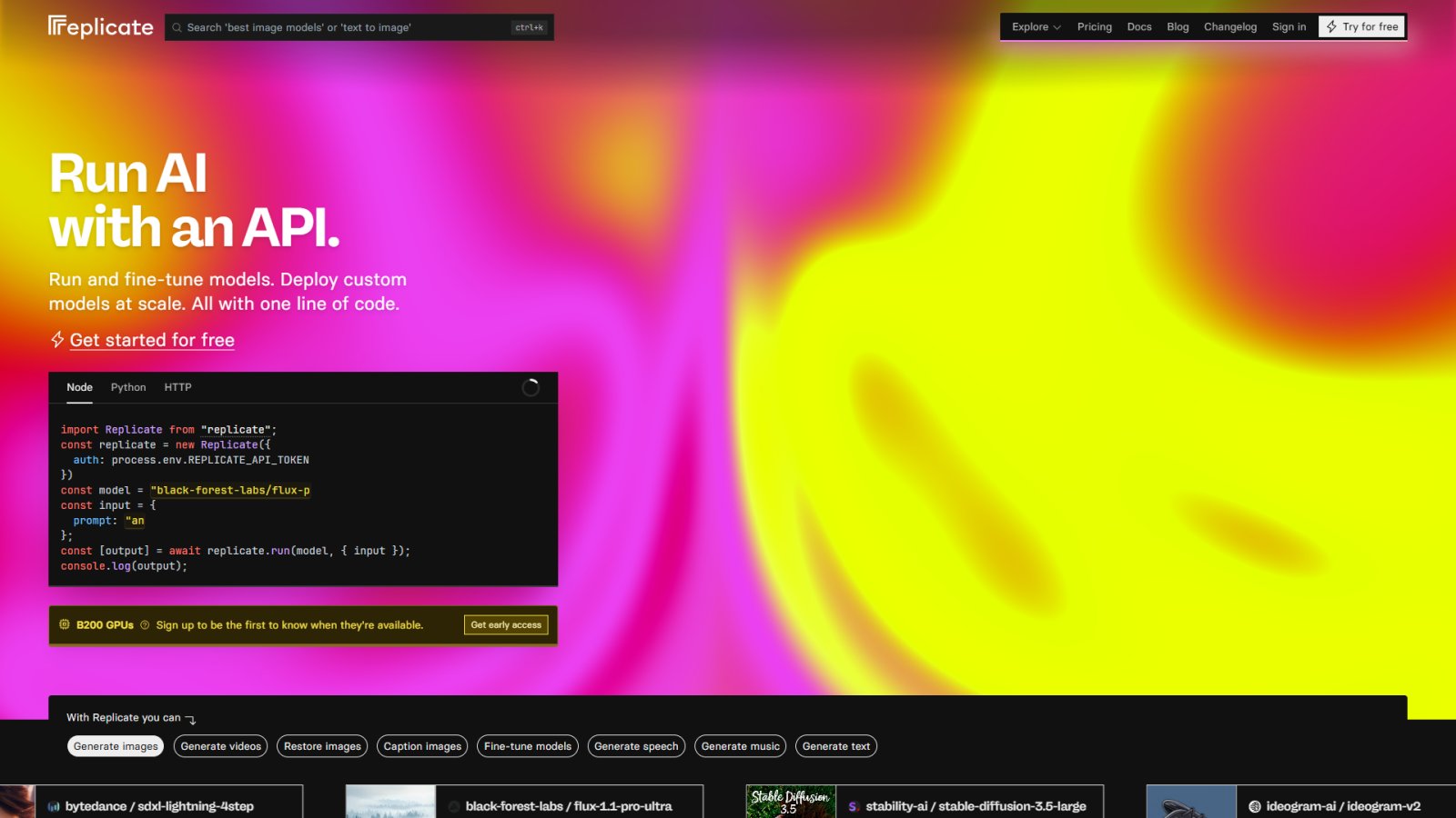 Replicate нейросеть Главная страница Replicate нейросеть Главная страница