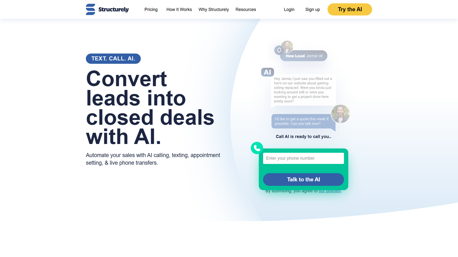 Structurely — интерфейс нейросети Structurely — интерфейс нейросети